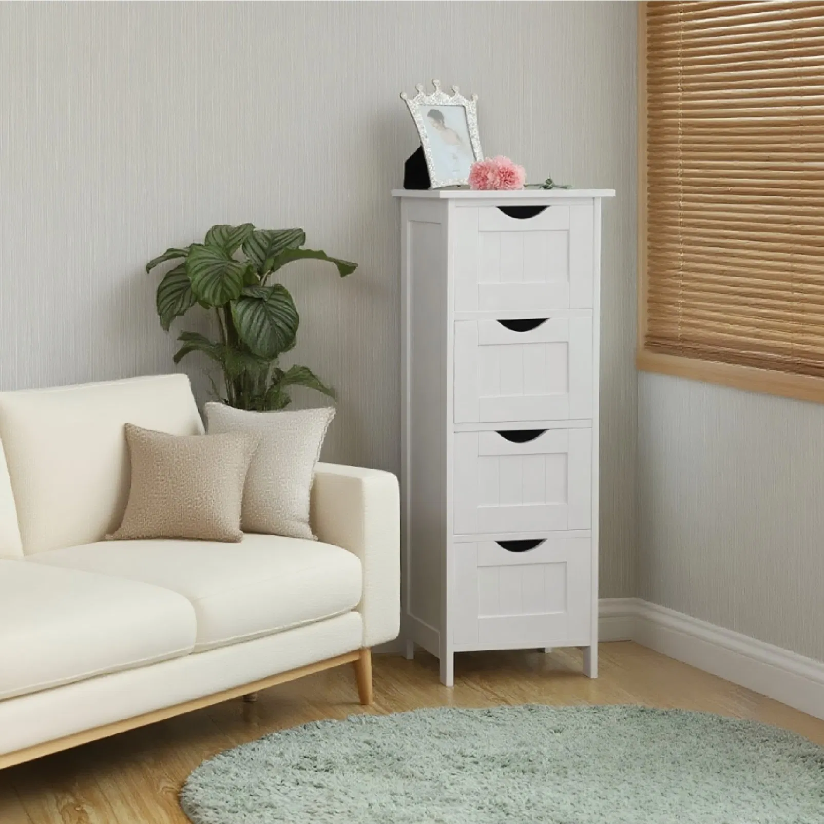 Modern Customizable White Wooden Storage Bathroom Toilet Cabinet