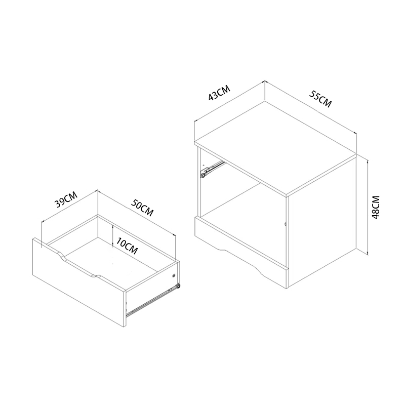 Luxury Wooden Modern Minimalist Bedside Table with Storage for Bedroom