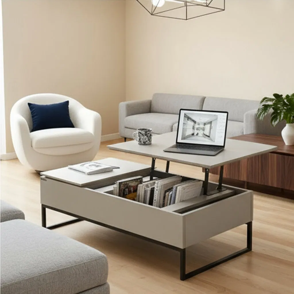 Elegant Furniture Coffee Table with Adjustable Height