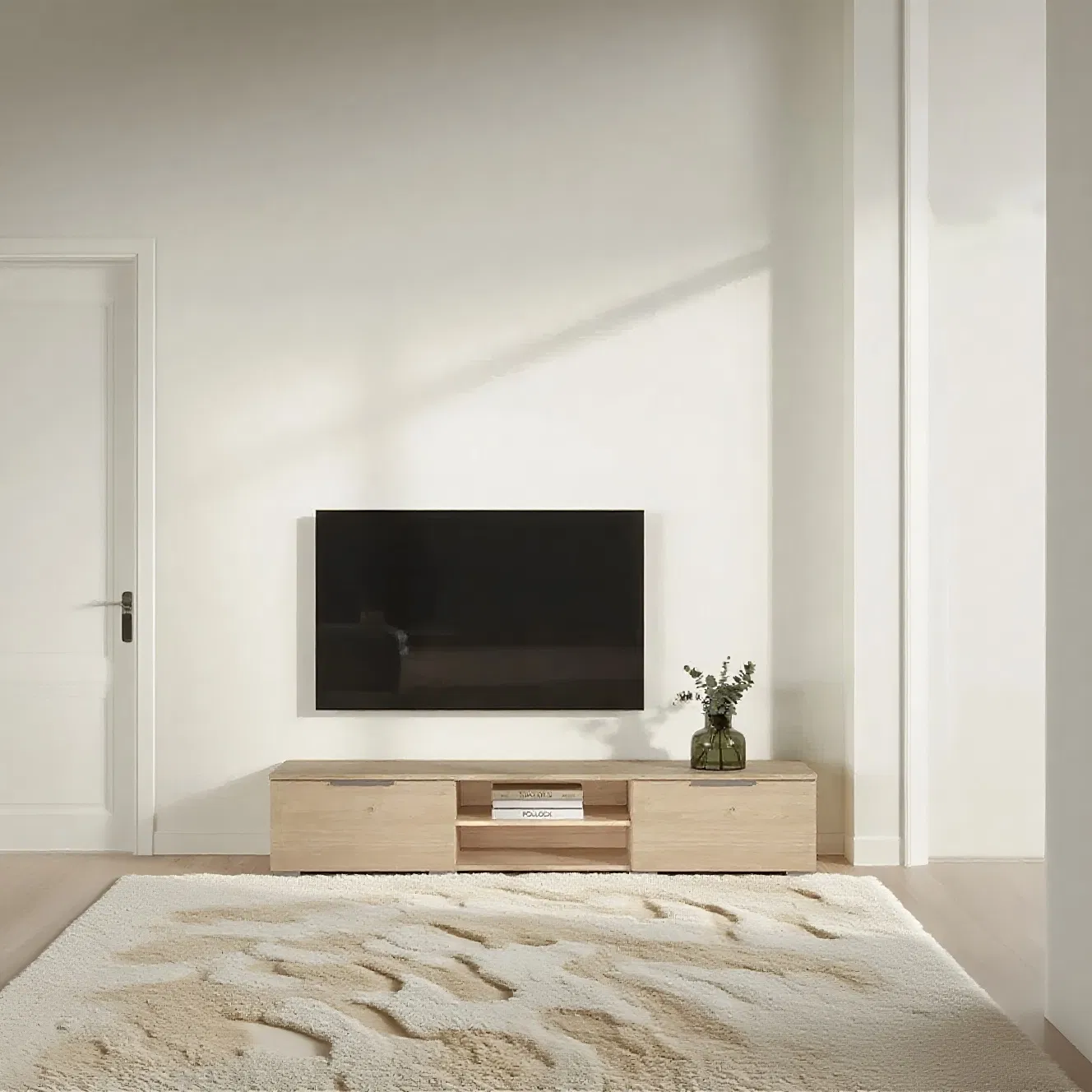 Engineering Design Floating Modern Style Storage Wooden TV Stand