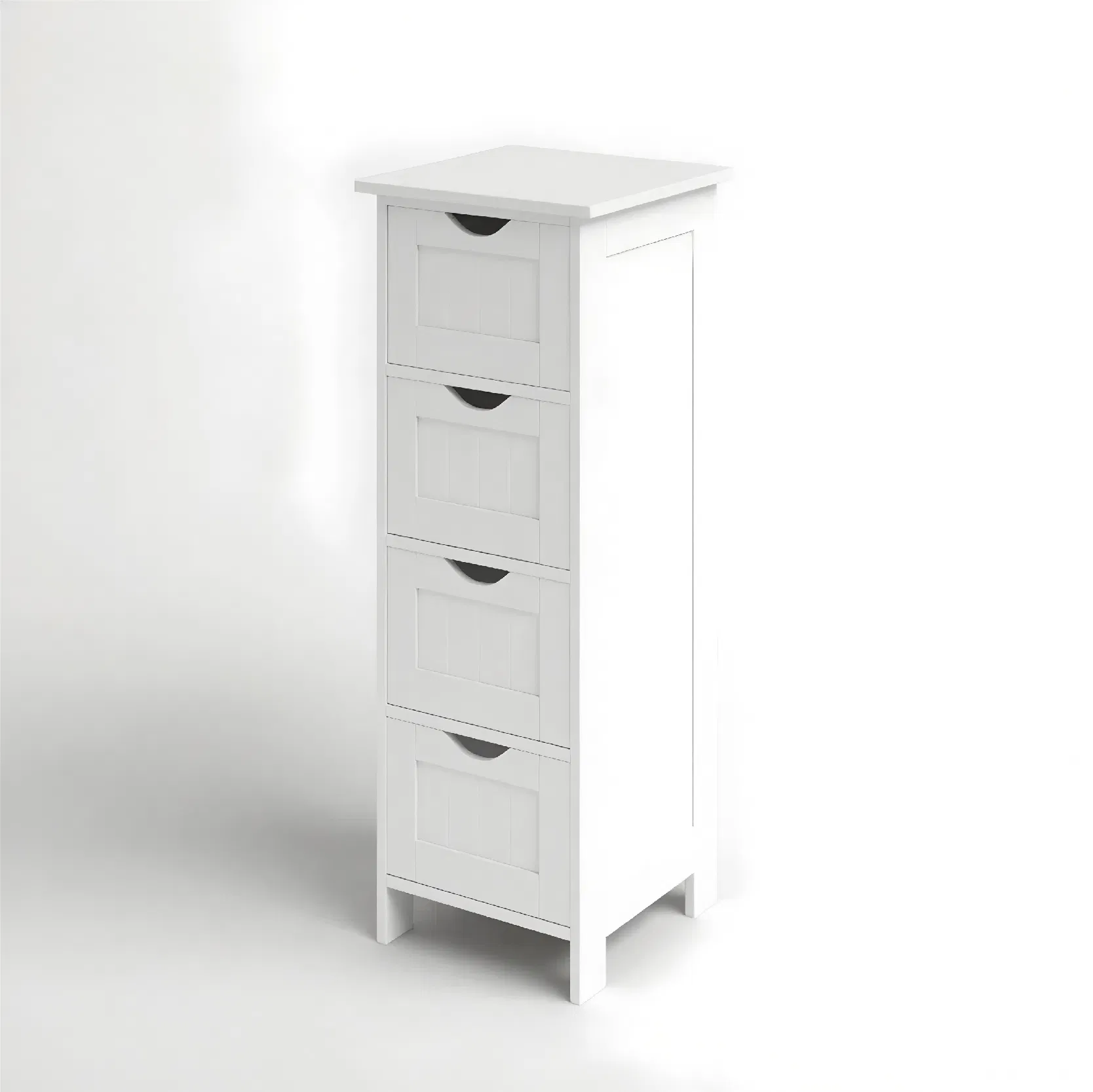 Modern White Bathroom Four Layer Toilet Cabinet with Drawers