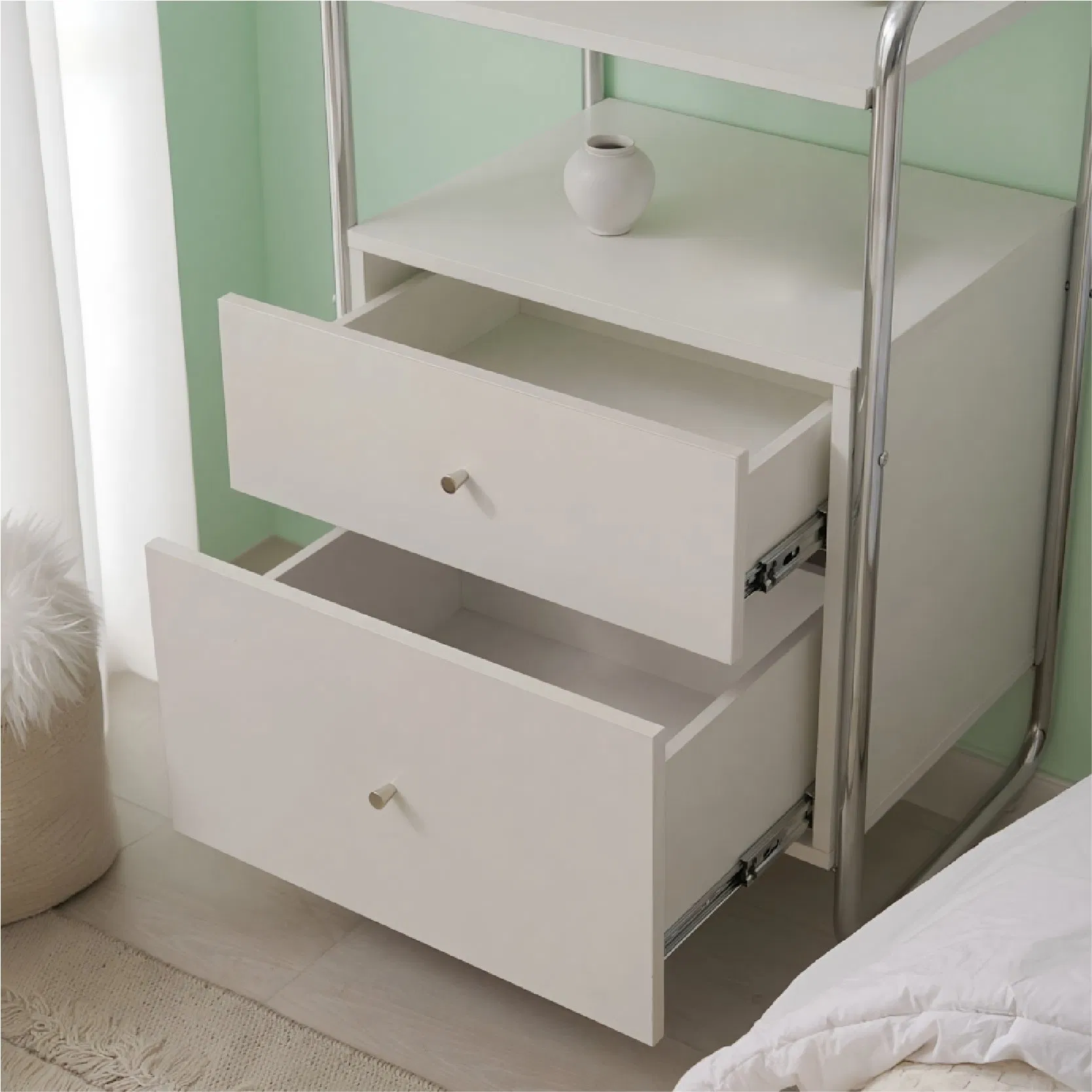 Designer's Latest Minimalist Style Design Home Practical Bedroom Bedside Table