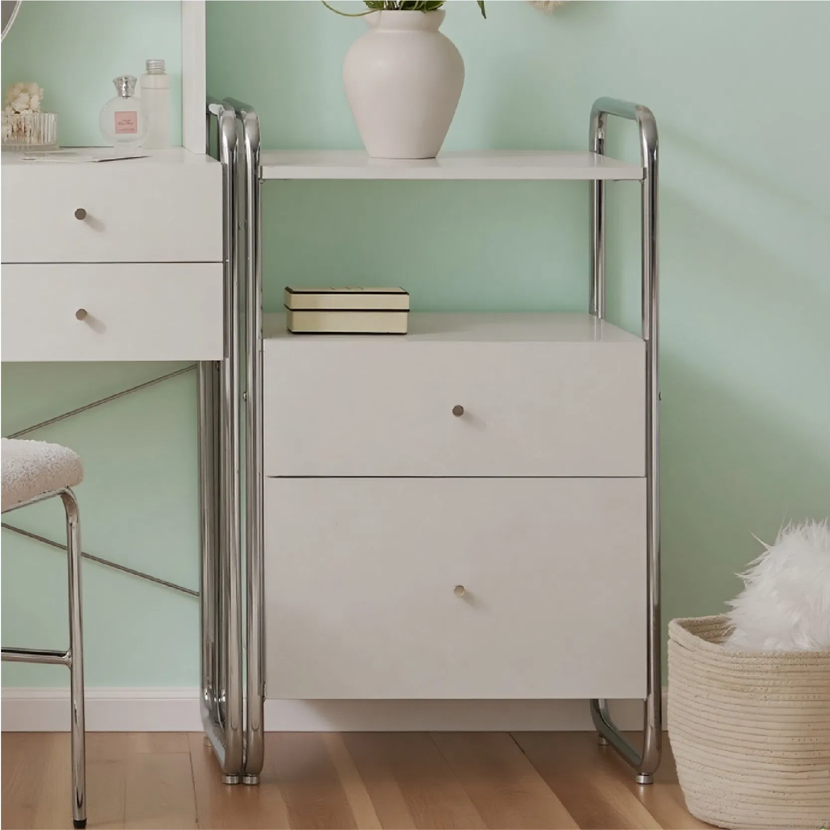 Designer's Latest Minimalist Style Design Home Practical Bedroom Bedside Table