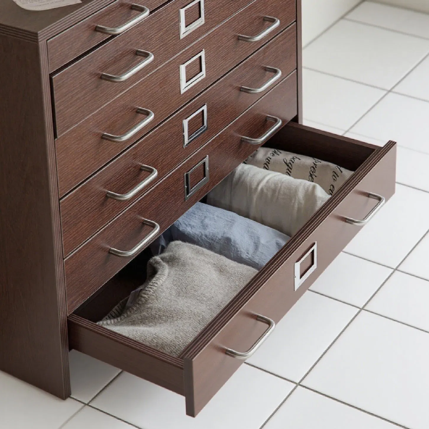 Brown Multi-Level Modern Mobile Storage Filing Cabinet