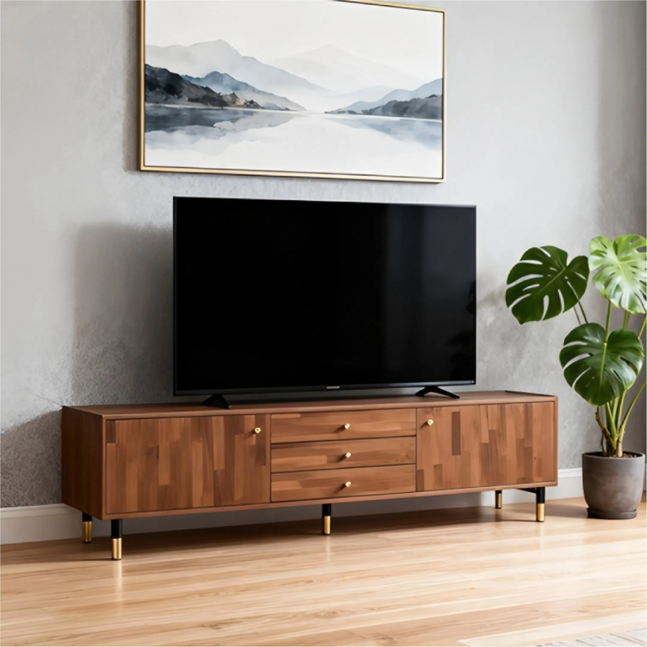 Modern Minimalist Style Living Room Furniture Wooden TV Stand