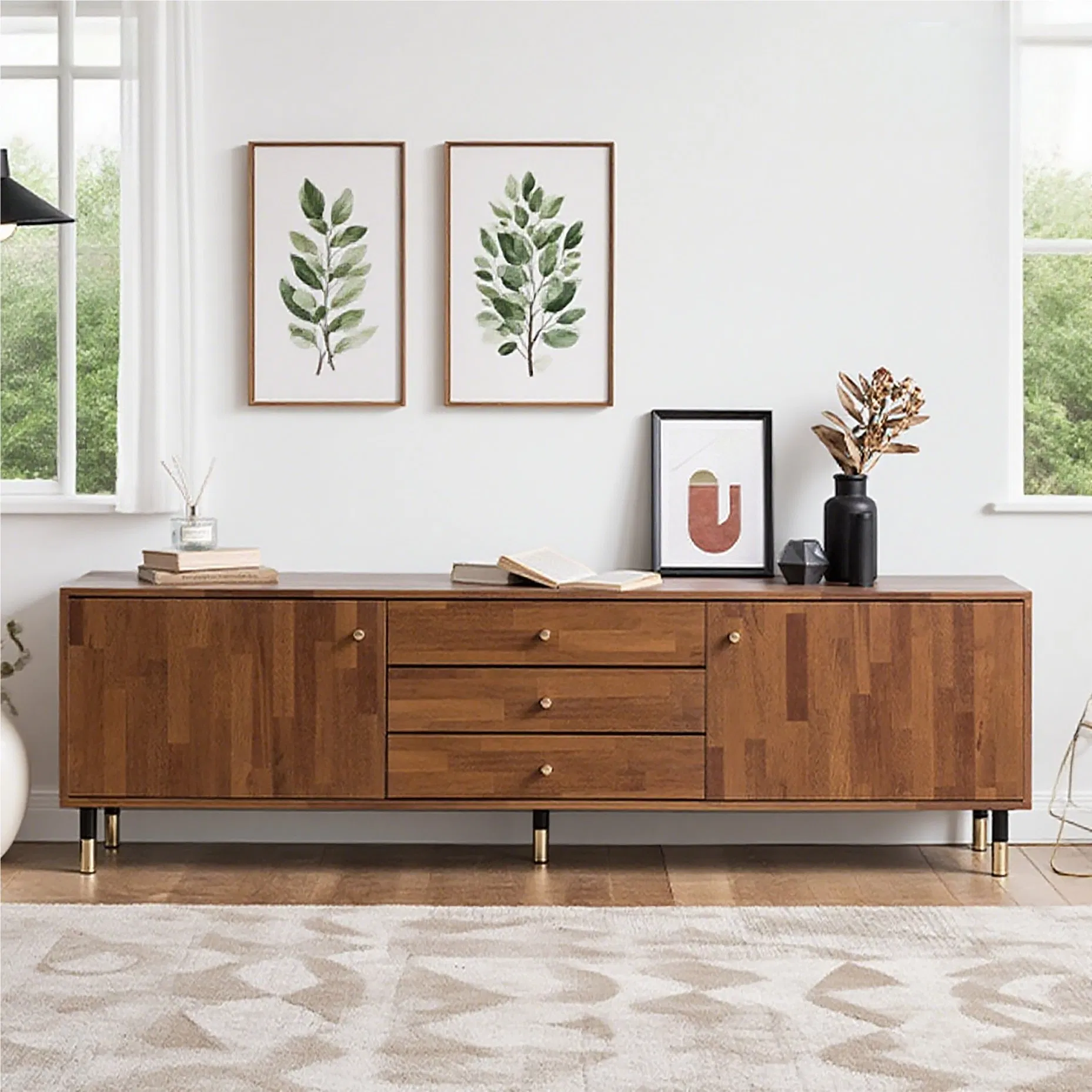 Modern Minimalist Style Living Room Furniture Wooden TV Stand