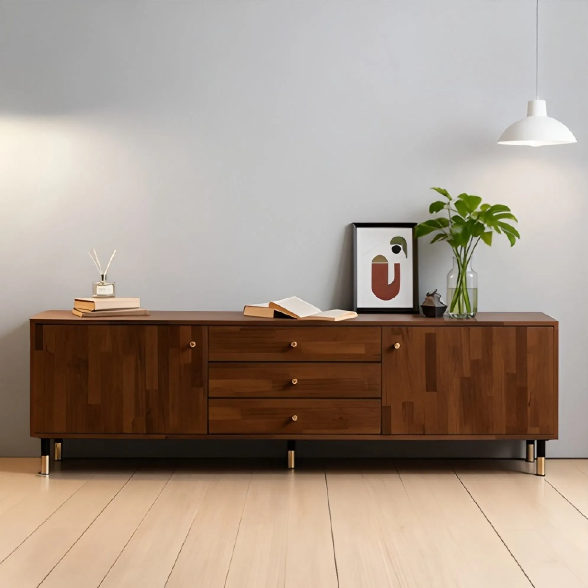 Modern Minimalist Style Living Room Furniture Wooden TV Stand