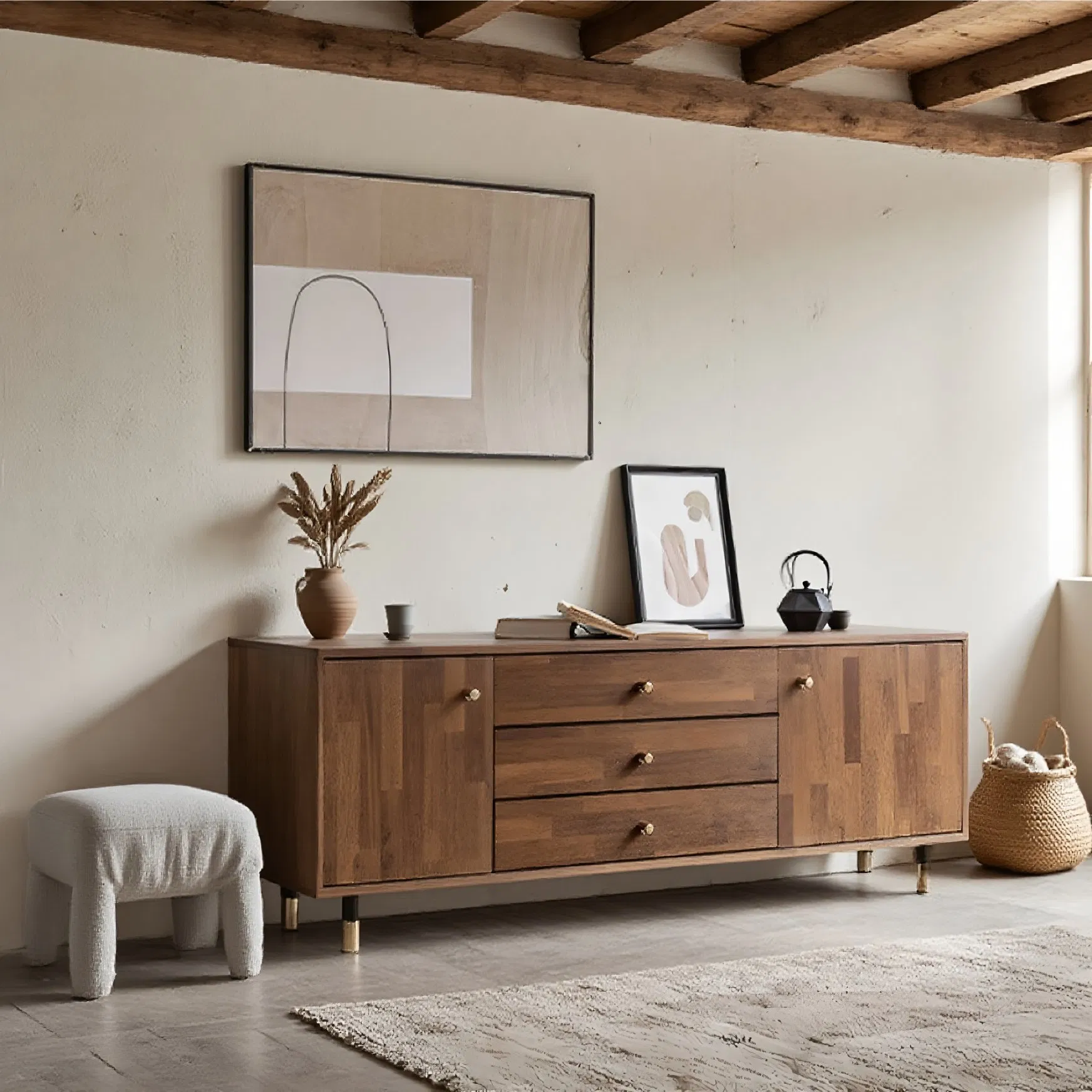 Modern Minimalist Style Living Room Furniture Wooden TV Stand