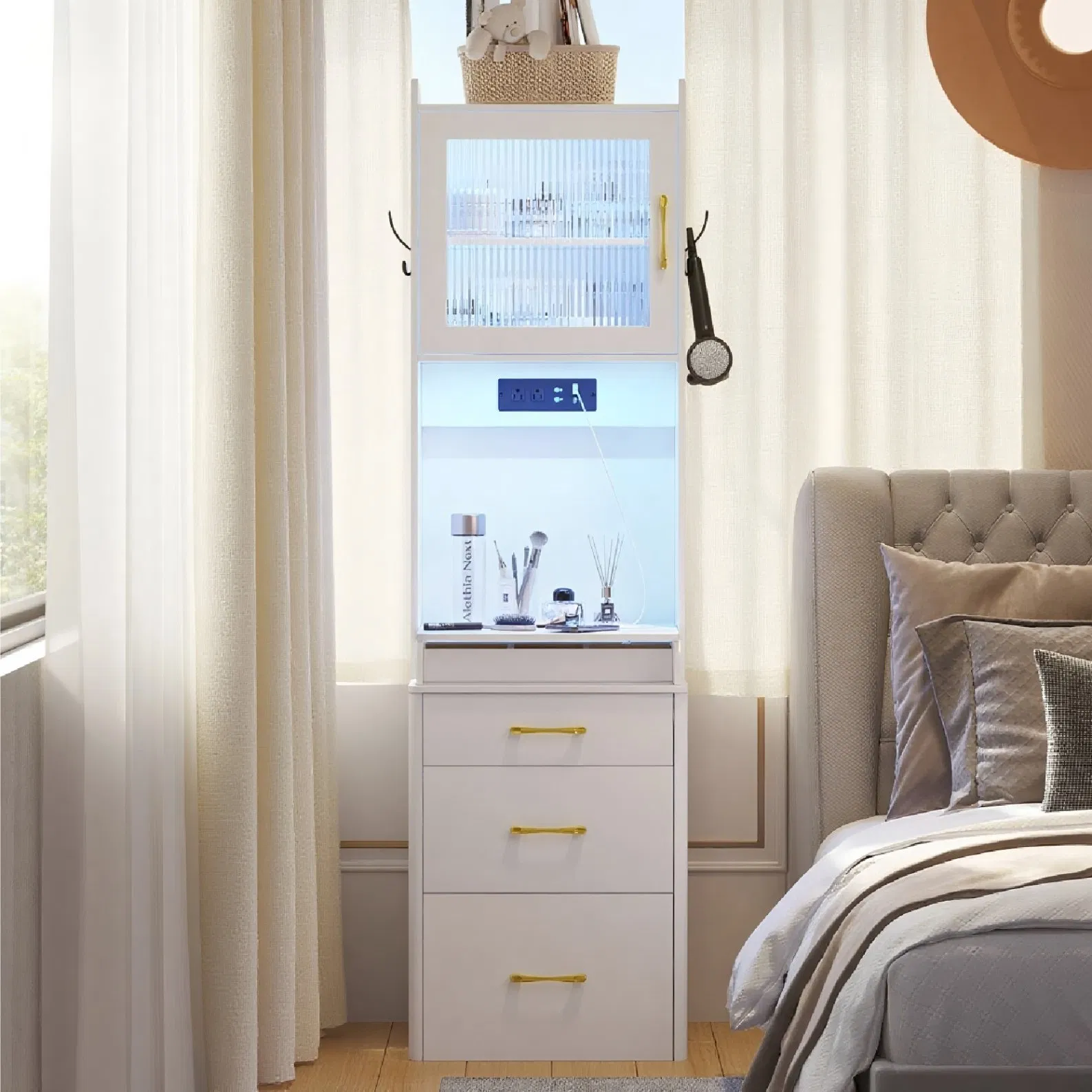 Modern Design Smart Housekeeper Wooden Bedside Table
