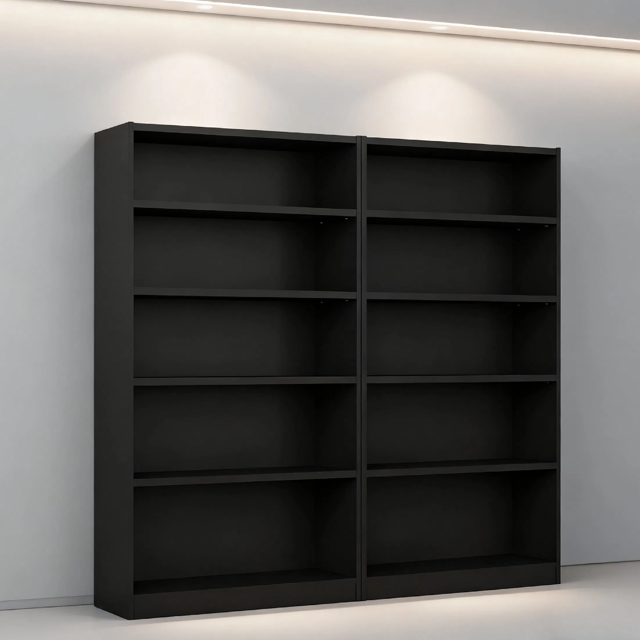 Modern Minimalist Style Design High Texture Black Office Bookshelf