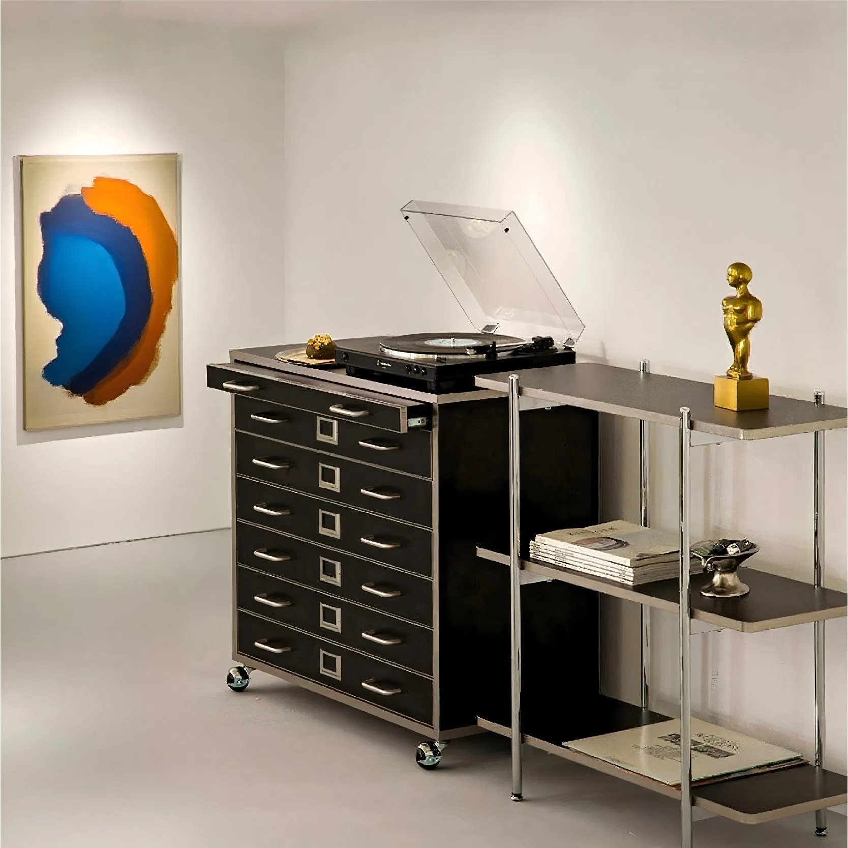 Modern Minimalist Large Storage Office Wooden Filing Cabinet