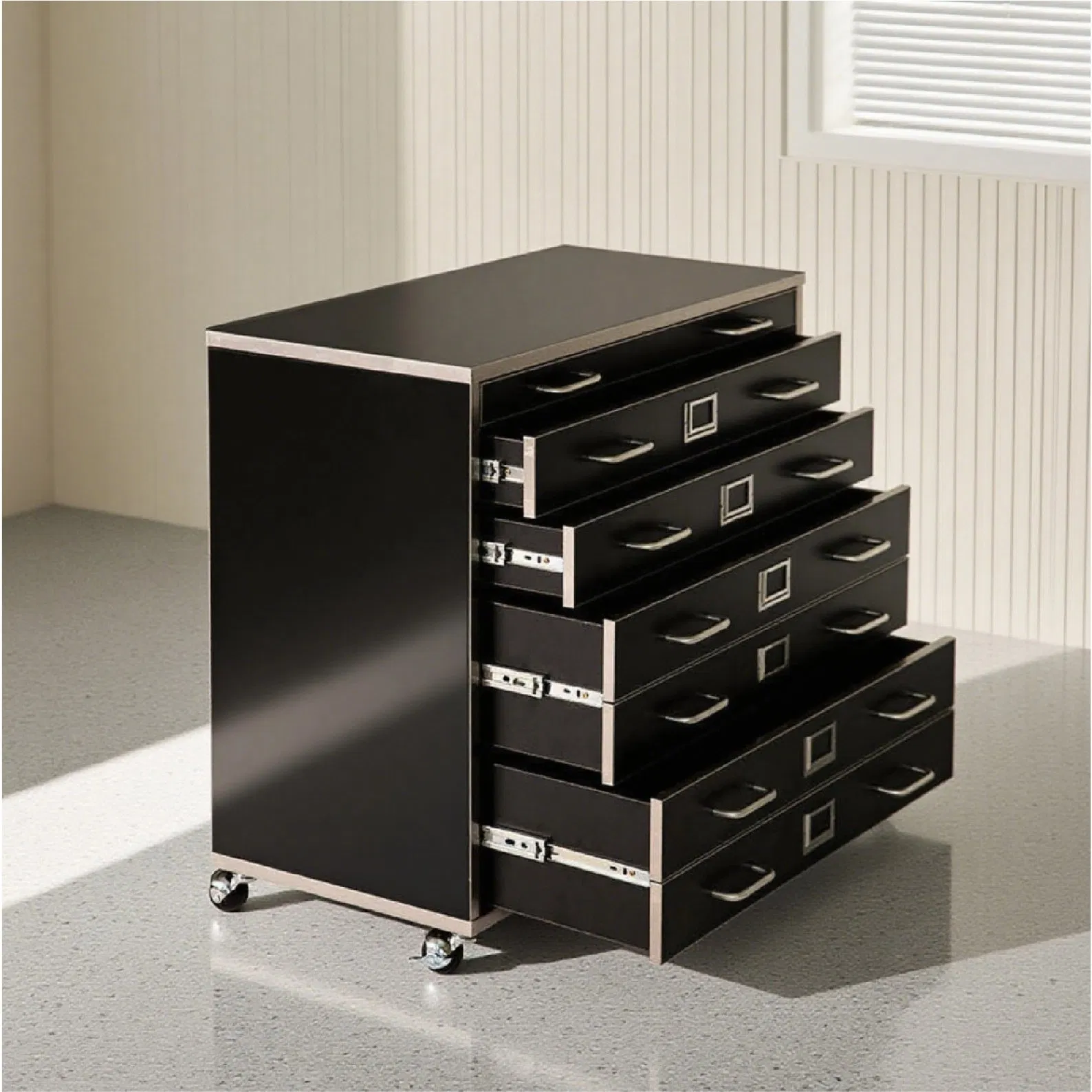 Modern Minimalist Large Storage Office Wooden Filing Cabinet