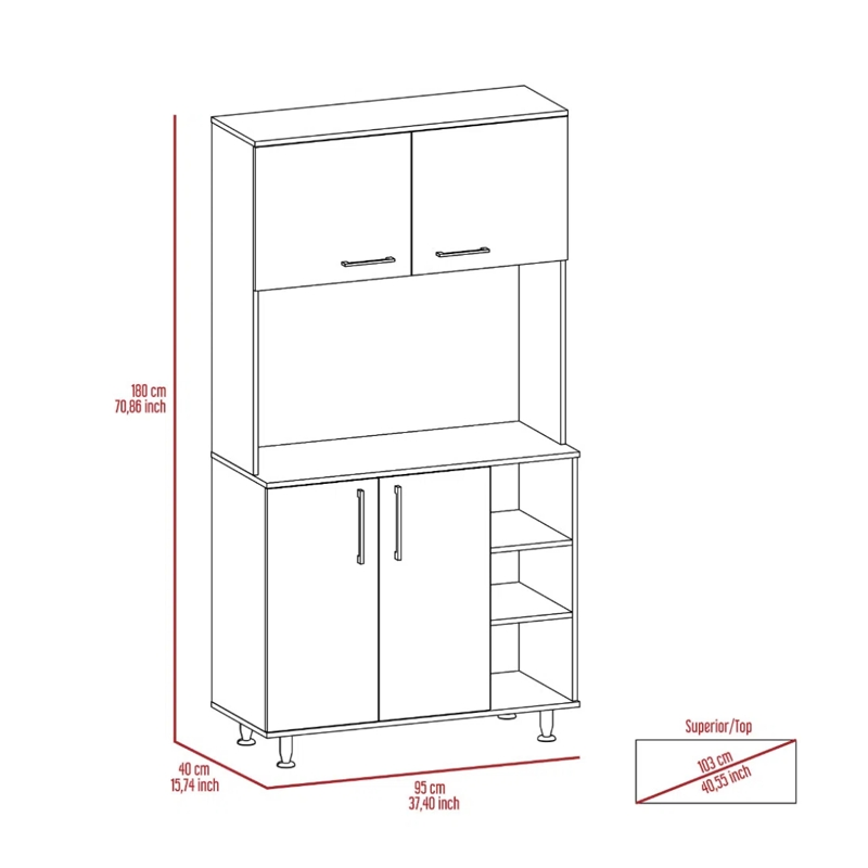 Designed and Customized Large-Space Minimalist Kitchen Storage Cabinet