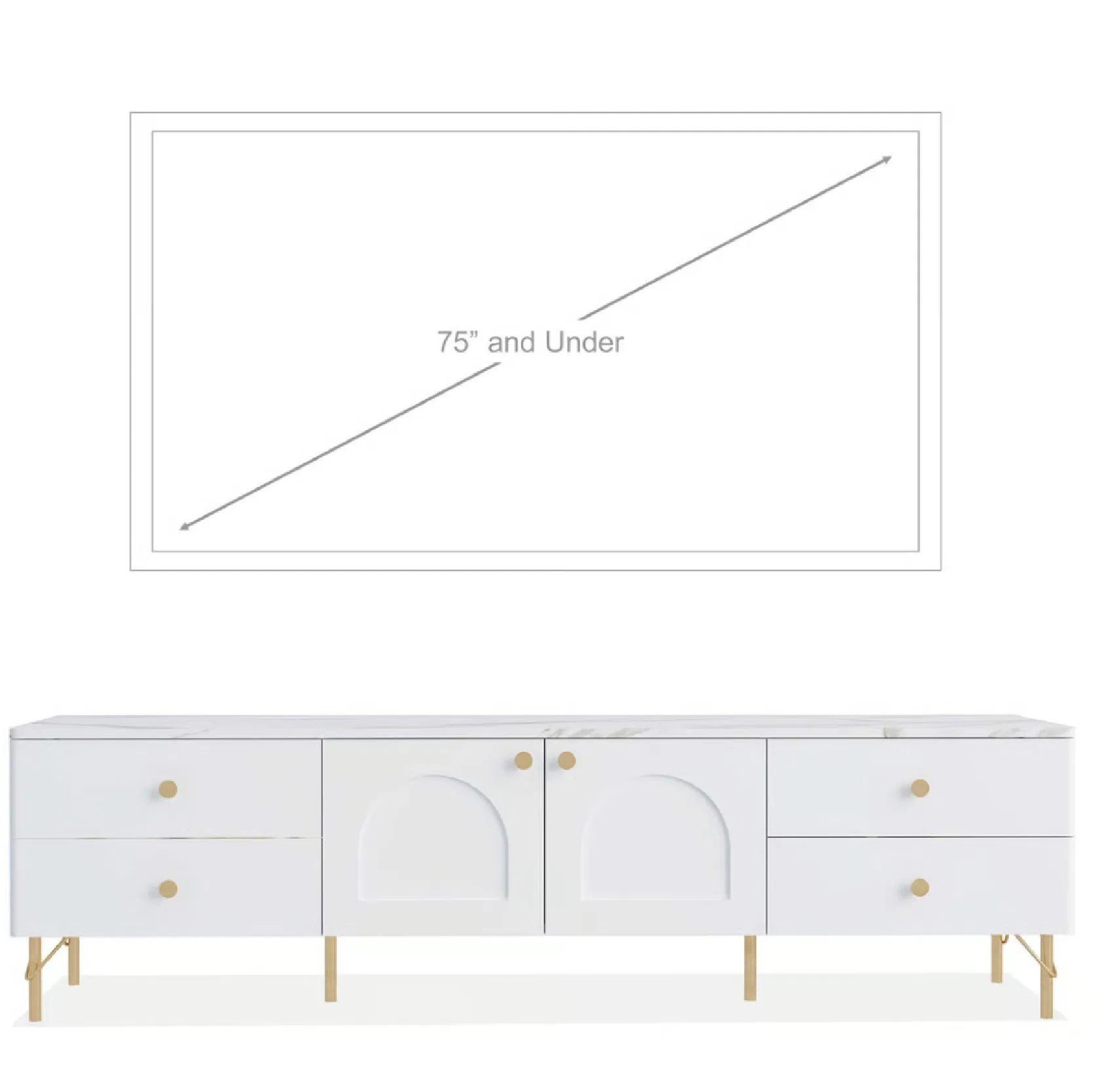 Modern Luxury Wooden Marble Living Room Stand with Drawer TV Cabinet