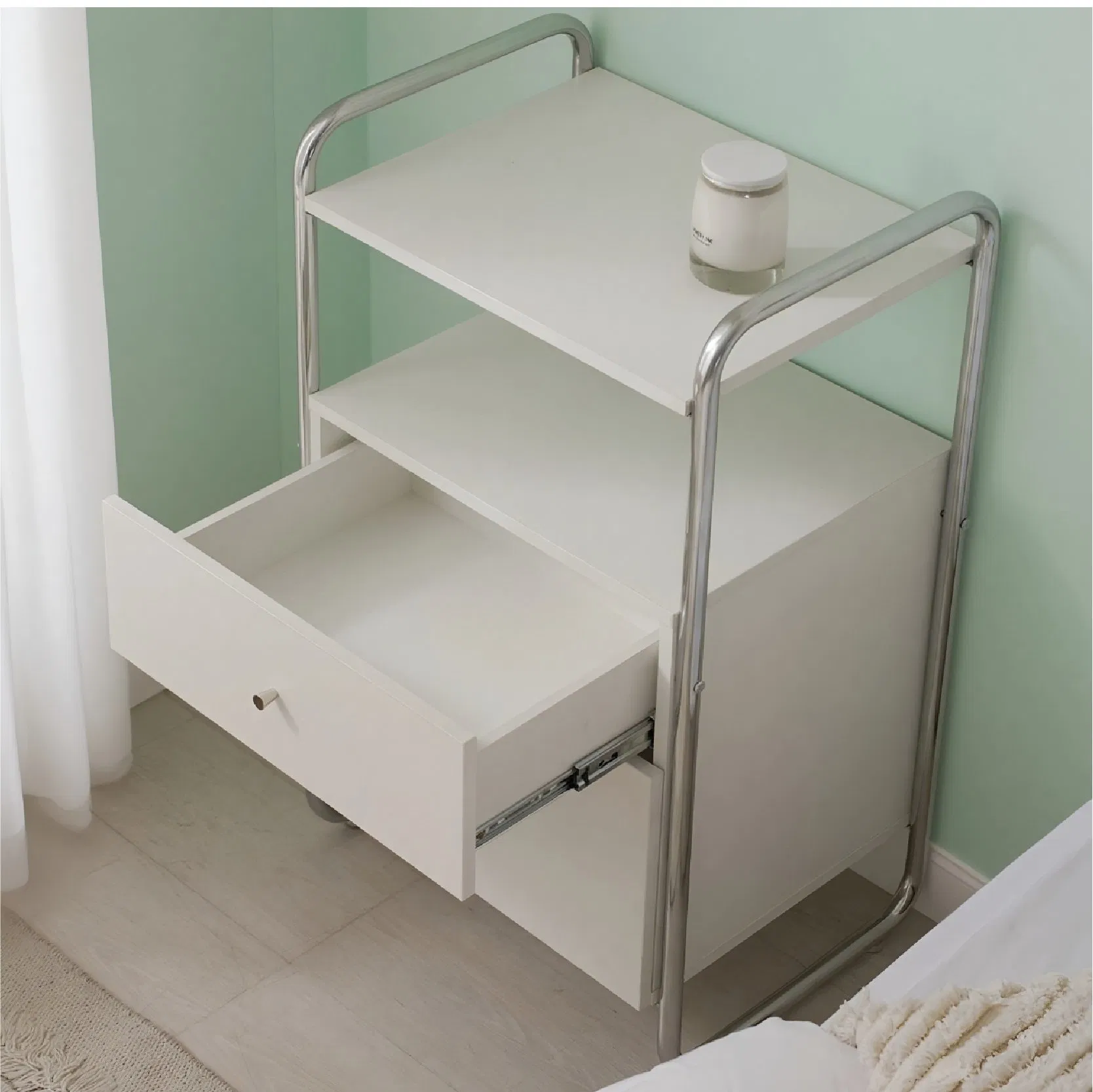 Minimalist Design Customized Wooden Bedroom Furniture Bedside Table