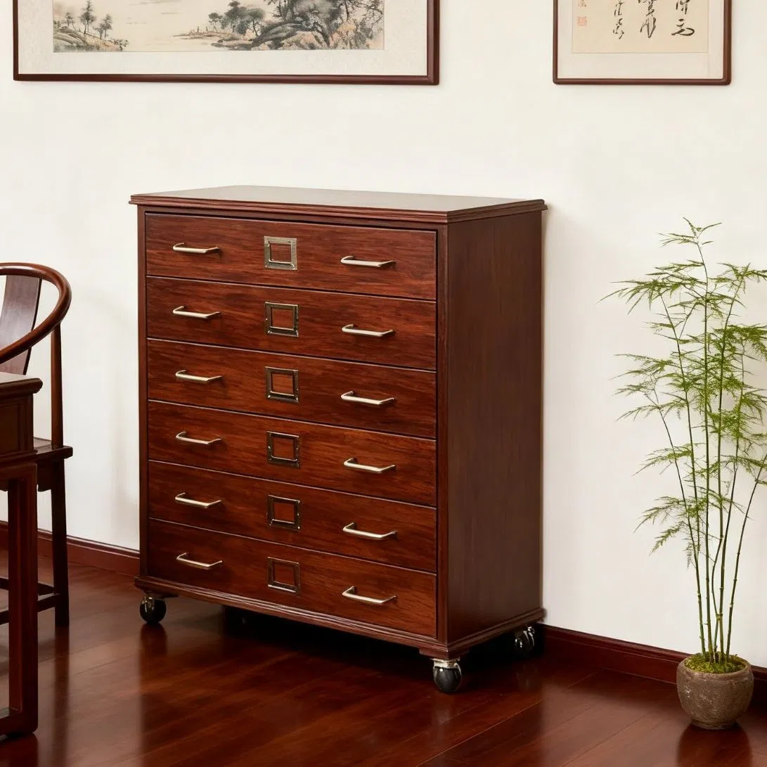 Modern Two-Tone File Cabinet Multi-Functional with Keyboard Tray Equipped with Swivel Casters for Easy Mobility