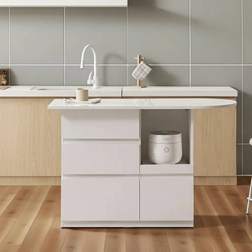 Versatile White Storage Units for Kitchen and Dining Essentials