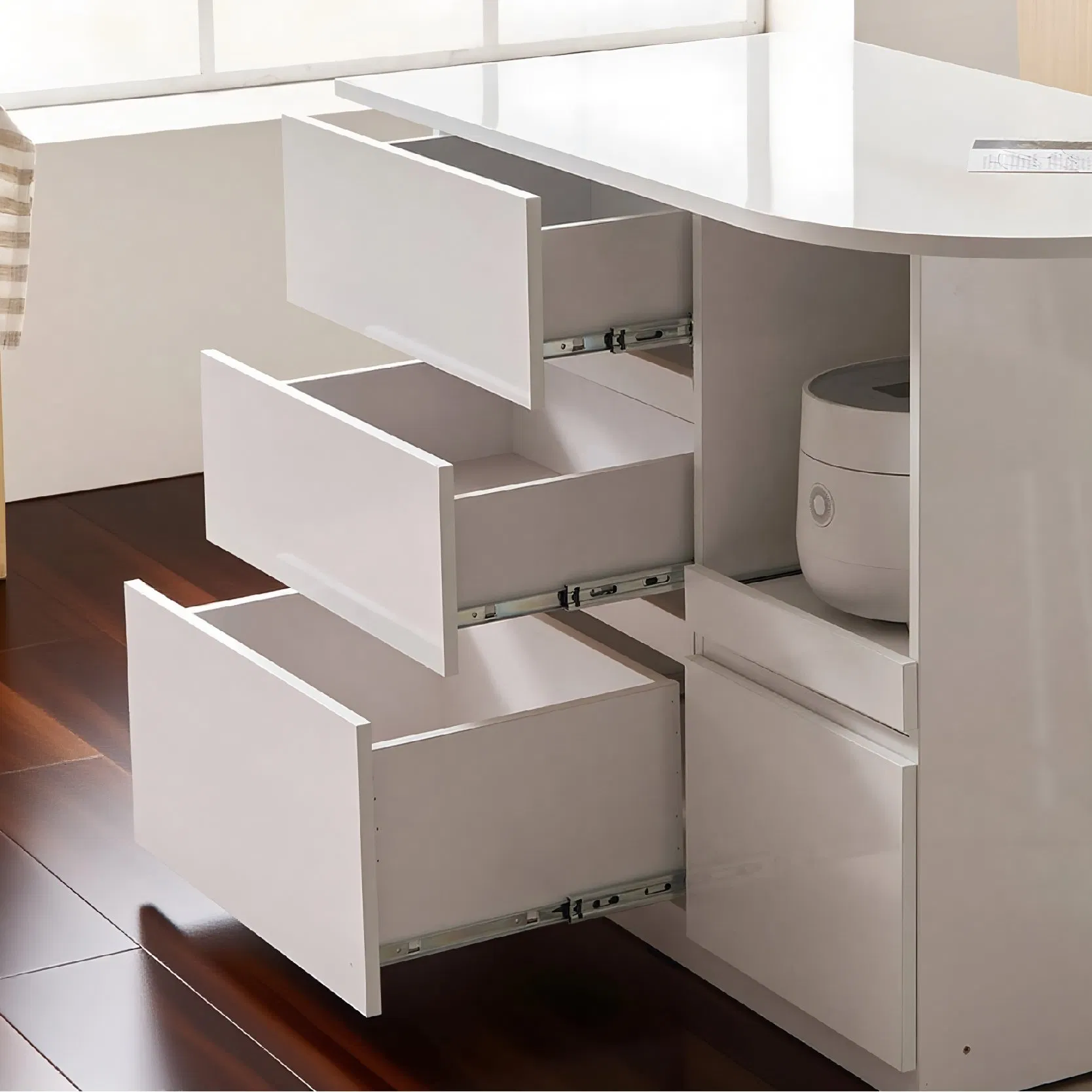Versatile White Storage Units for Kitchen and Dining Essentials