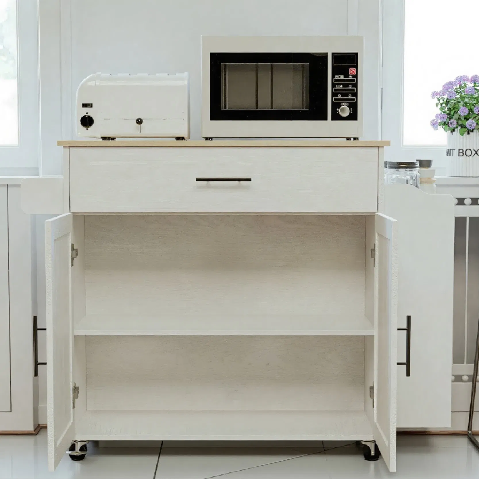 Latest Design of Modern Movable Wooden Kitchen Island