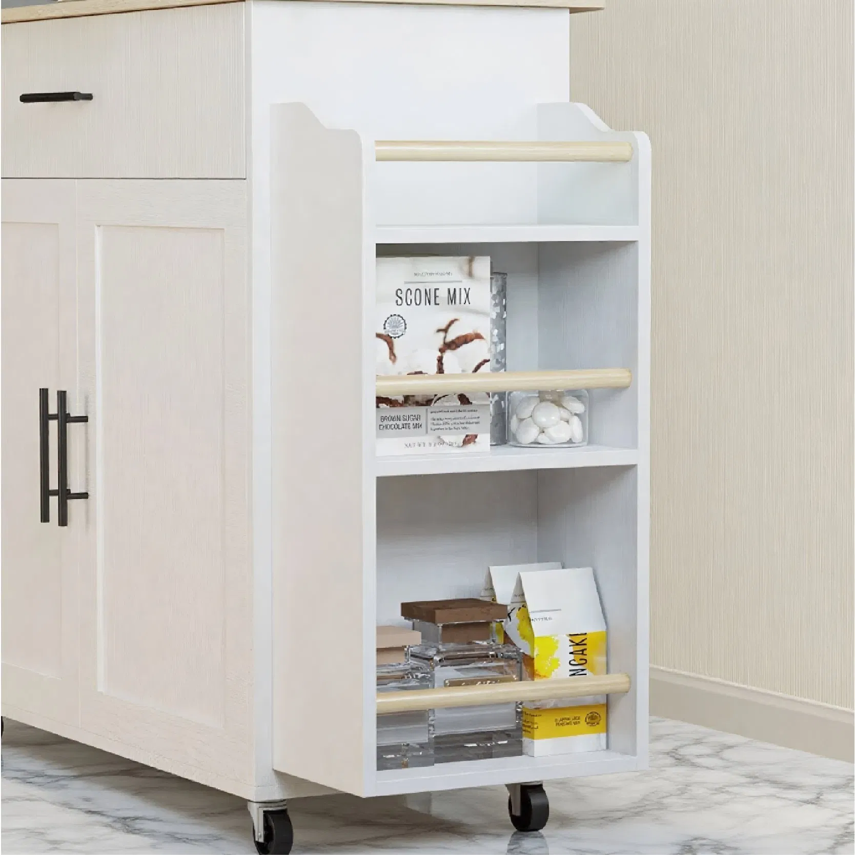 Latest Design of Modern Movable Wooden Kitchen Island