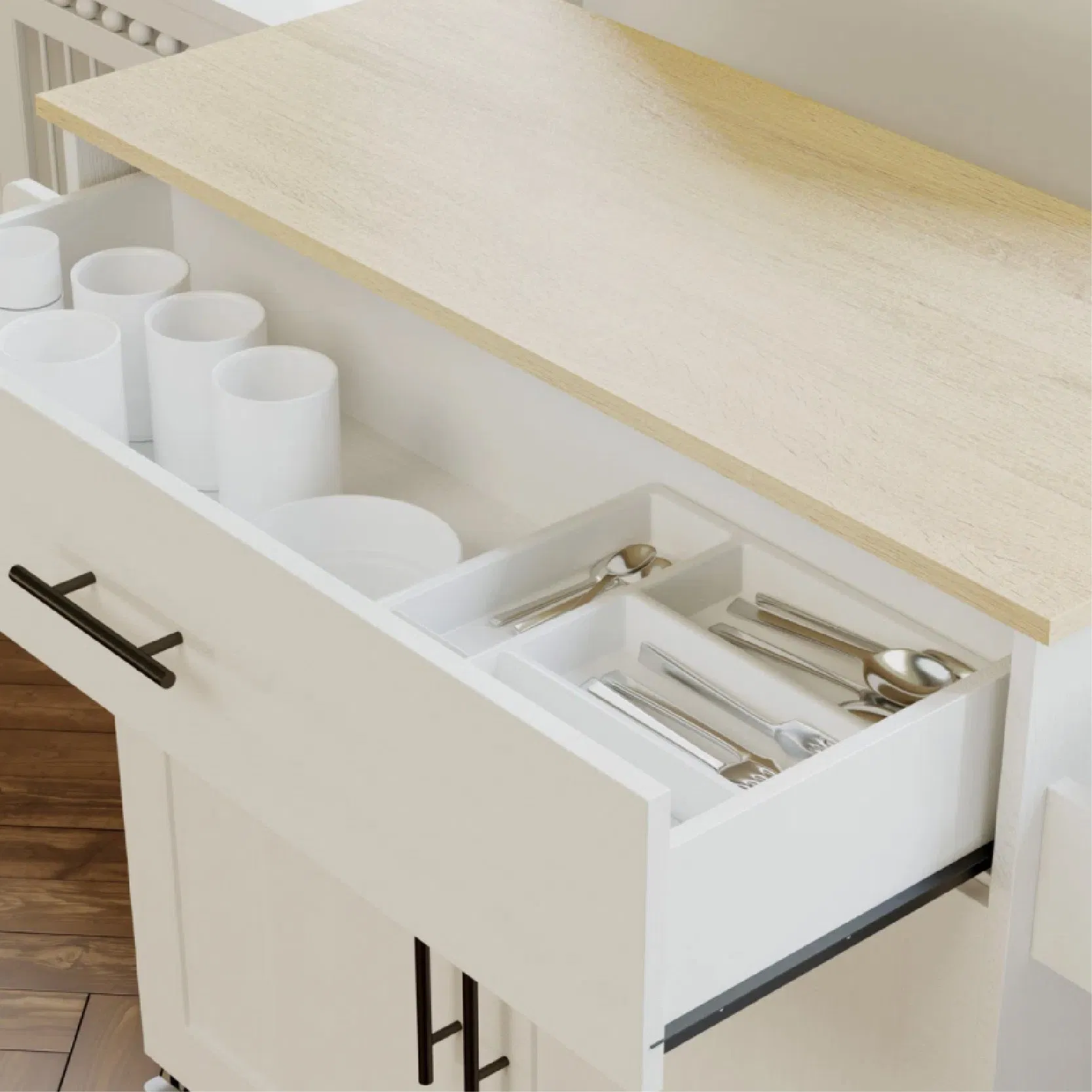Latest Design of Modern Movable Wooden Kitchen Island