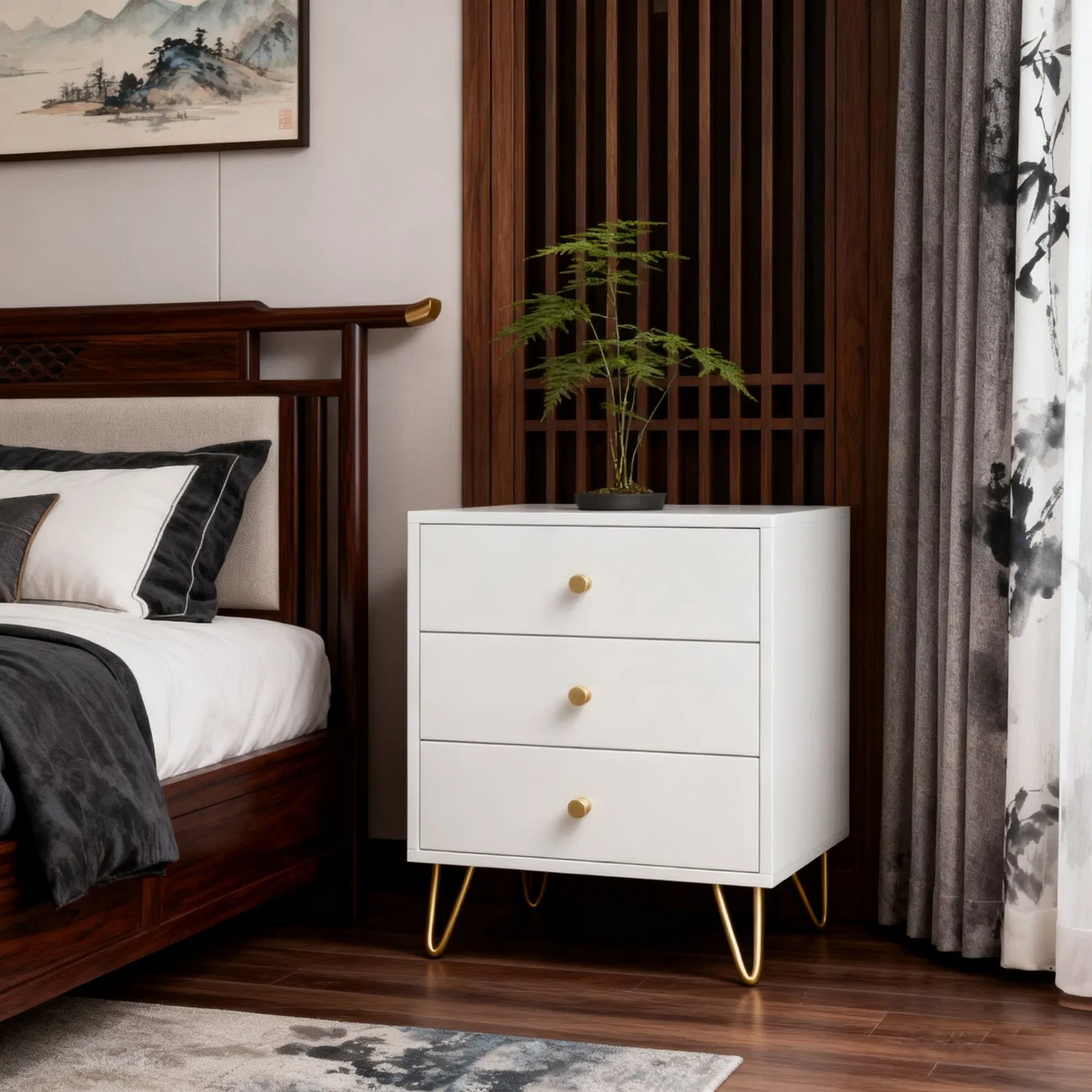 Elegant Customizable Wooden Nightstand for Bedrooms and Living Spaces