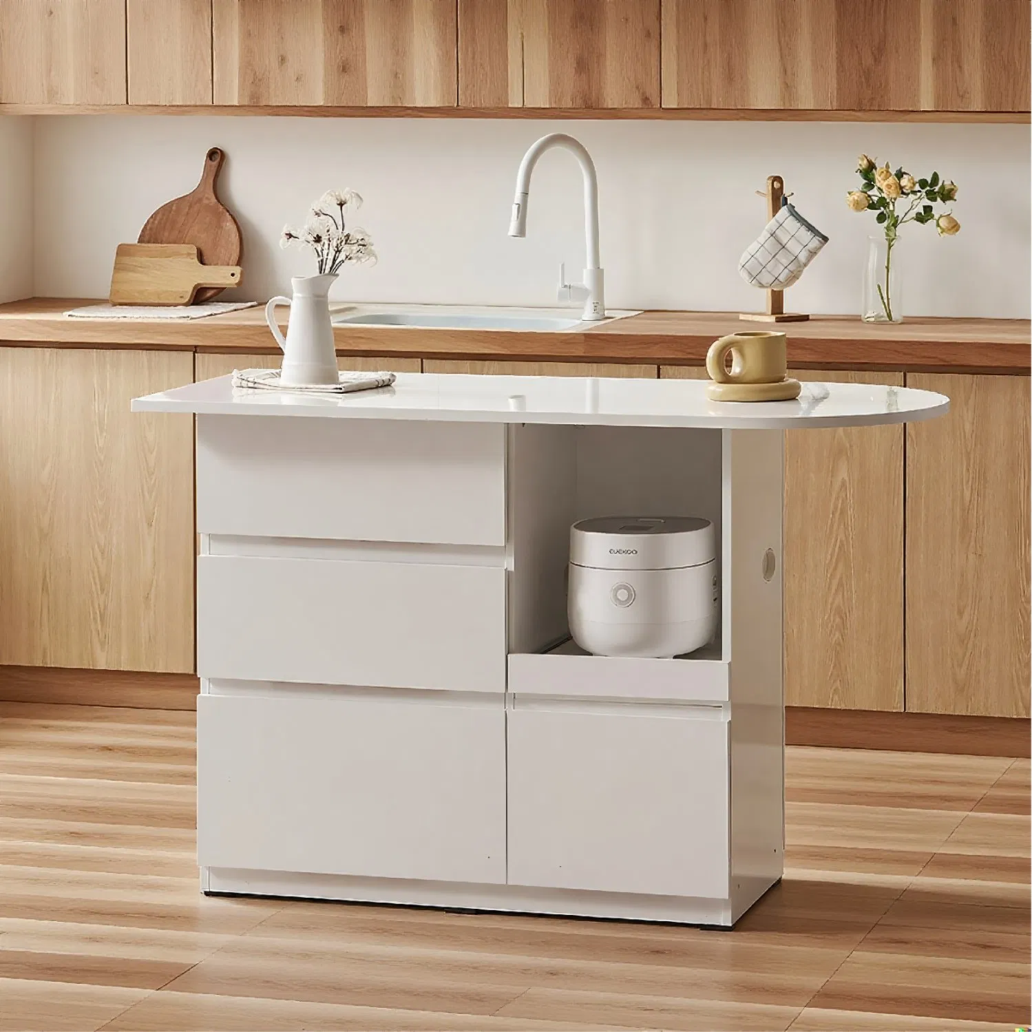 Luxury White Smart Kitchen Cabinets Whole House Cupboard Set