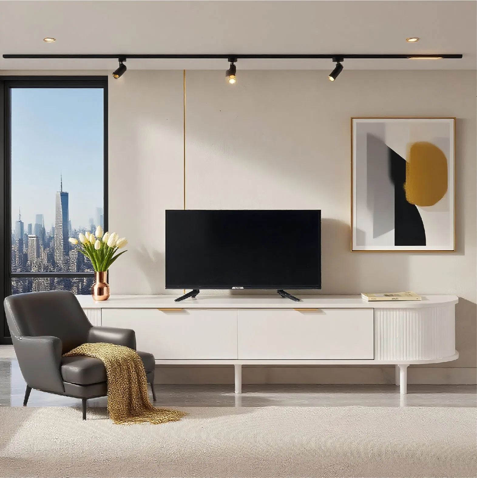 Versatile Modern TV Stand for Living Room Organization