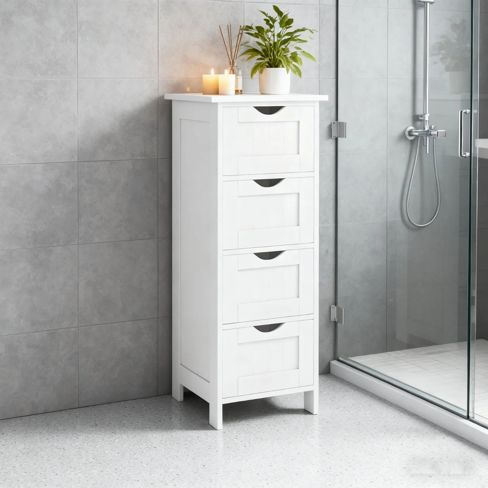 Modern Minimalist Four-Layer Bathroom Storage Shelf for Toilets