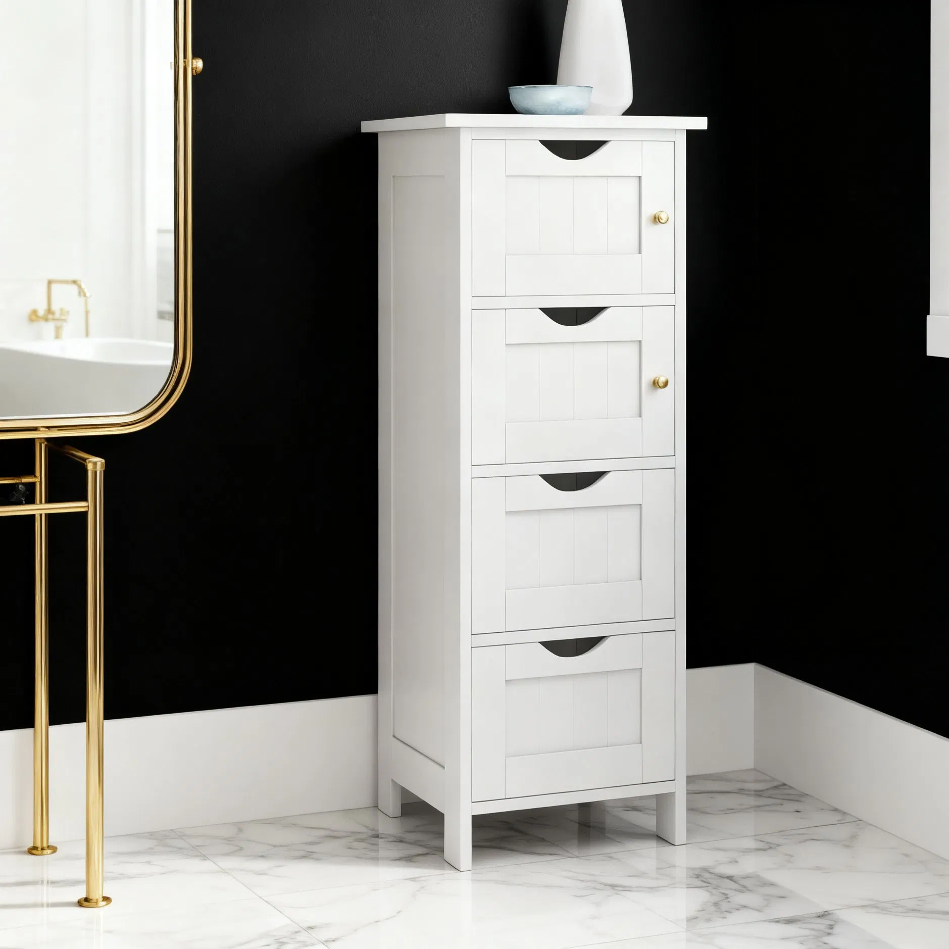 Modern Minimalist Four-Layer Bathroom Storage Shelf for Toilets