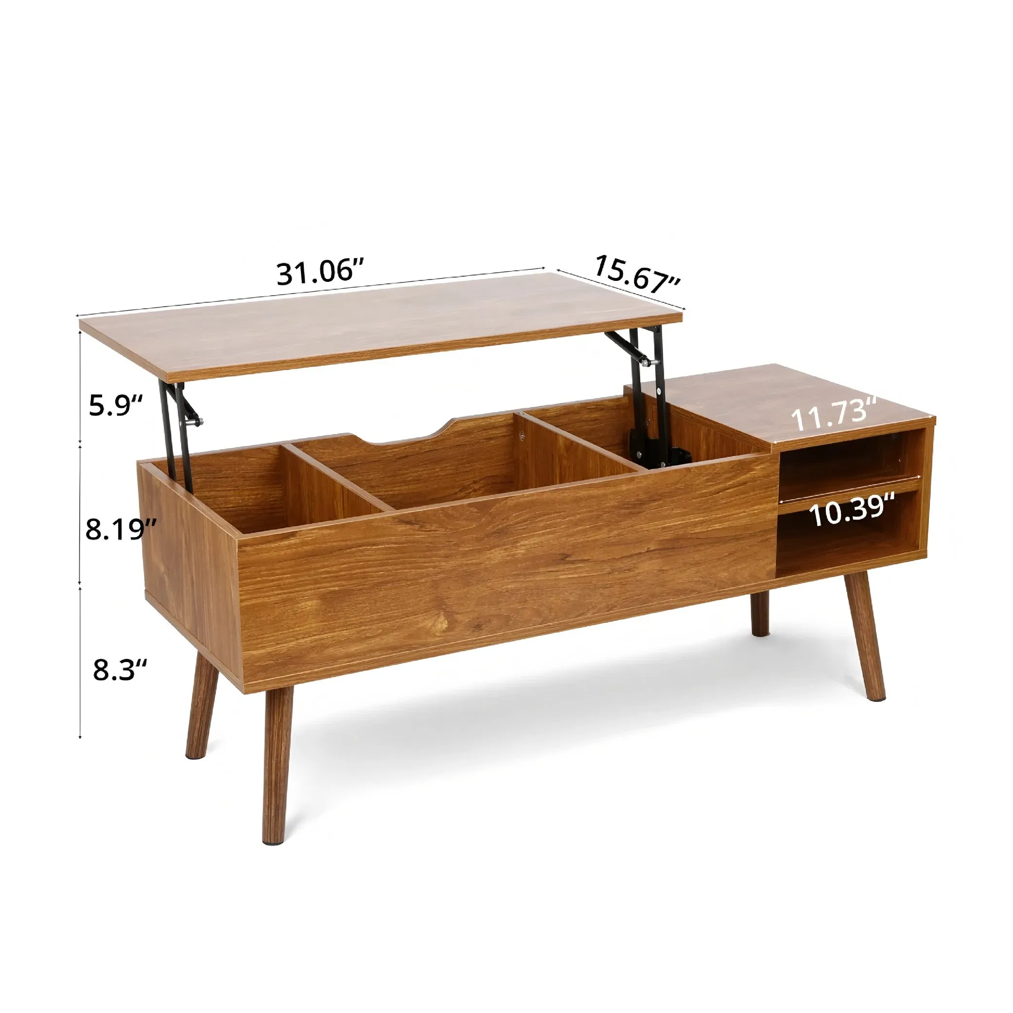 Modern Coffee Table Multi-Function Simple Height-Adjustable Lift Top Furniture with Storage