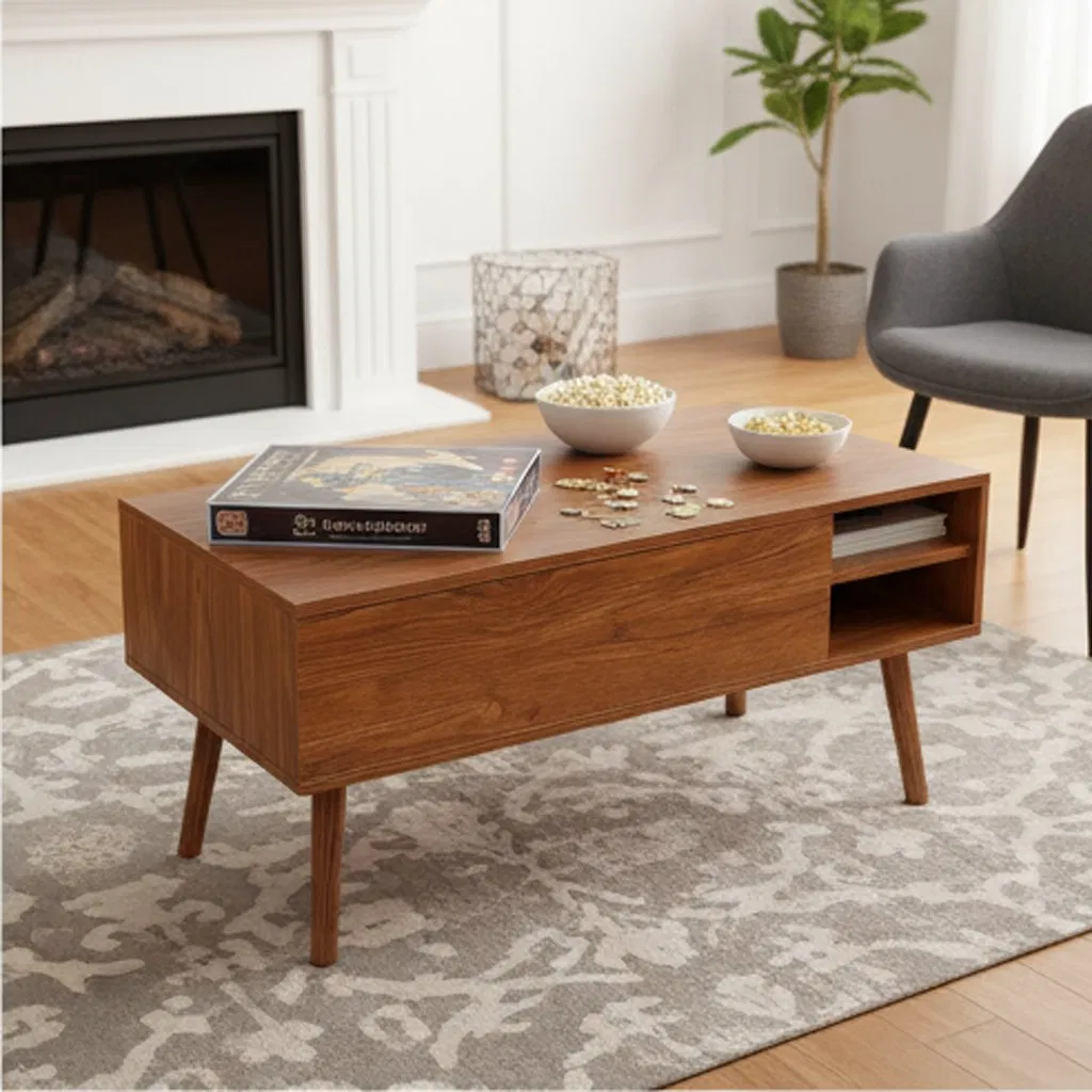 Modern Coffee Table Multi-Function Simple Height-Adjustable Lift Top Furniture with Storage