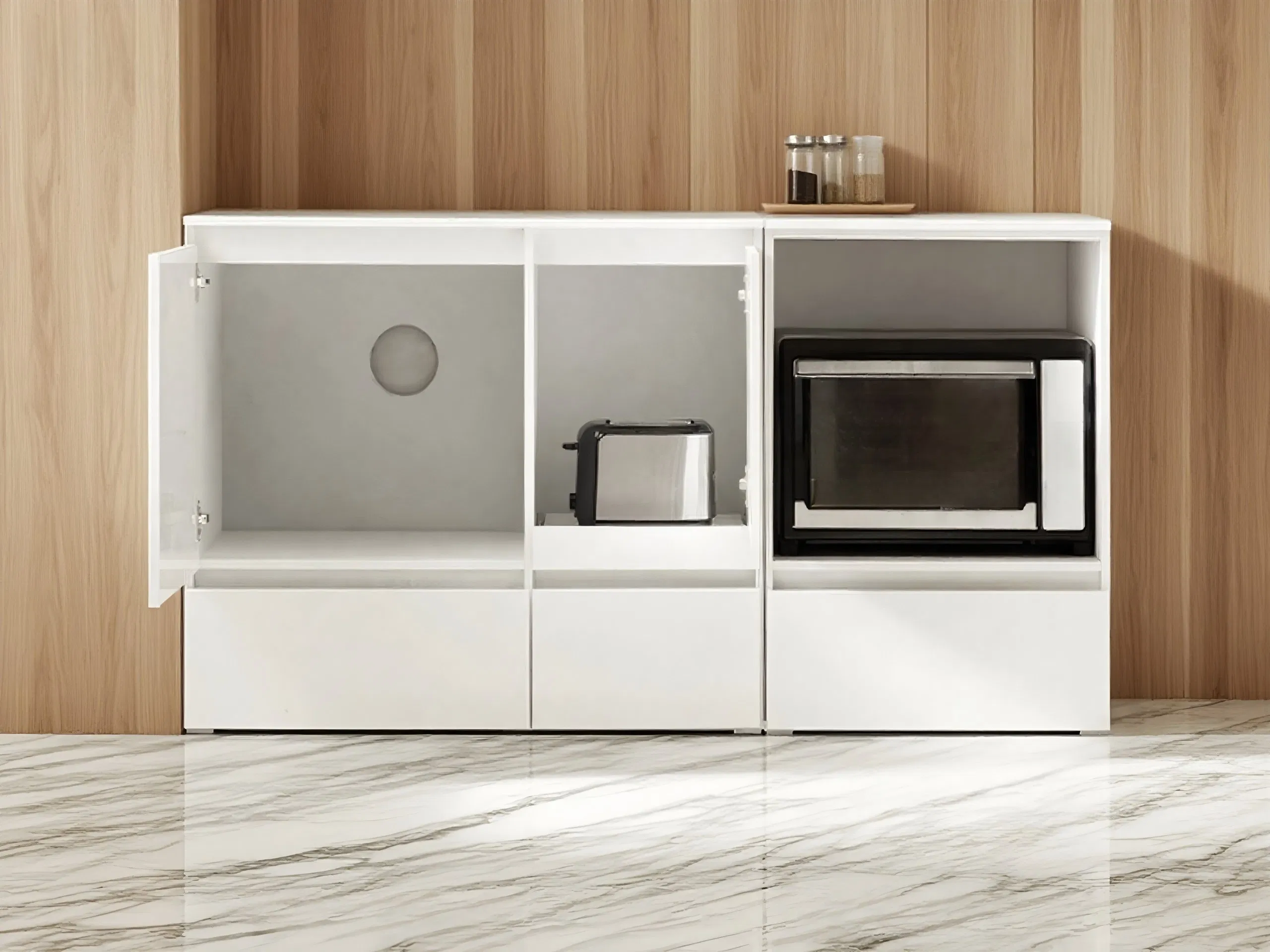 Versatile Customizable Square Storage Cabinets for Kitchen Organization