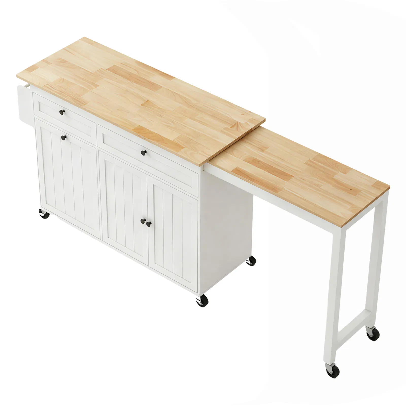 Modern Farmhouse Kitchen Island with Storage and Seating Options