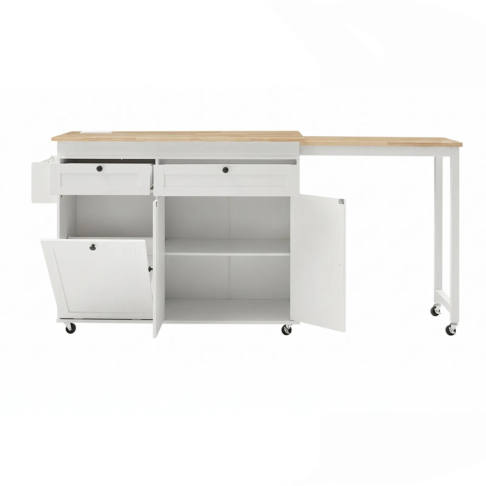 Modern Farmhouse Kitchen Island with Storage and Seating Options