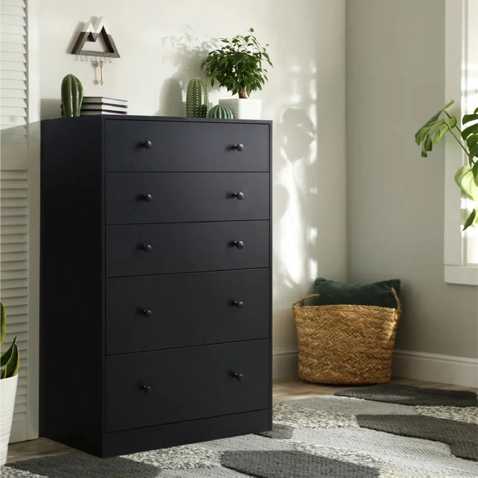 Simple Style Versatile Storage Cabinet with Five Drawers