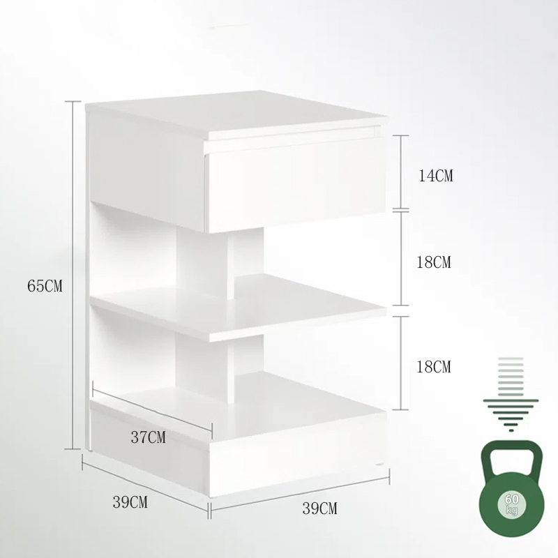 Elegant Suspended Wooden Nightstand with Unique Hollow Design