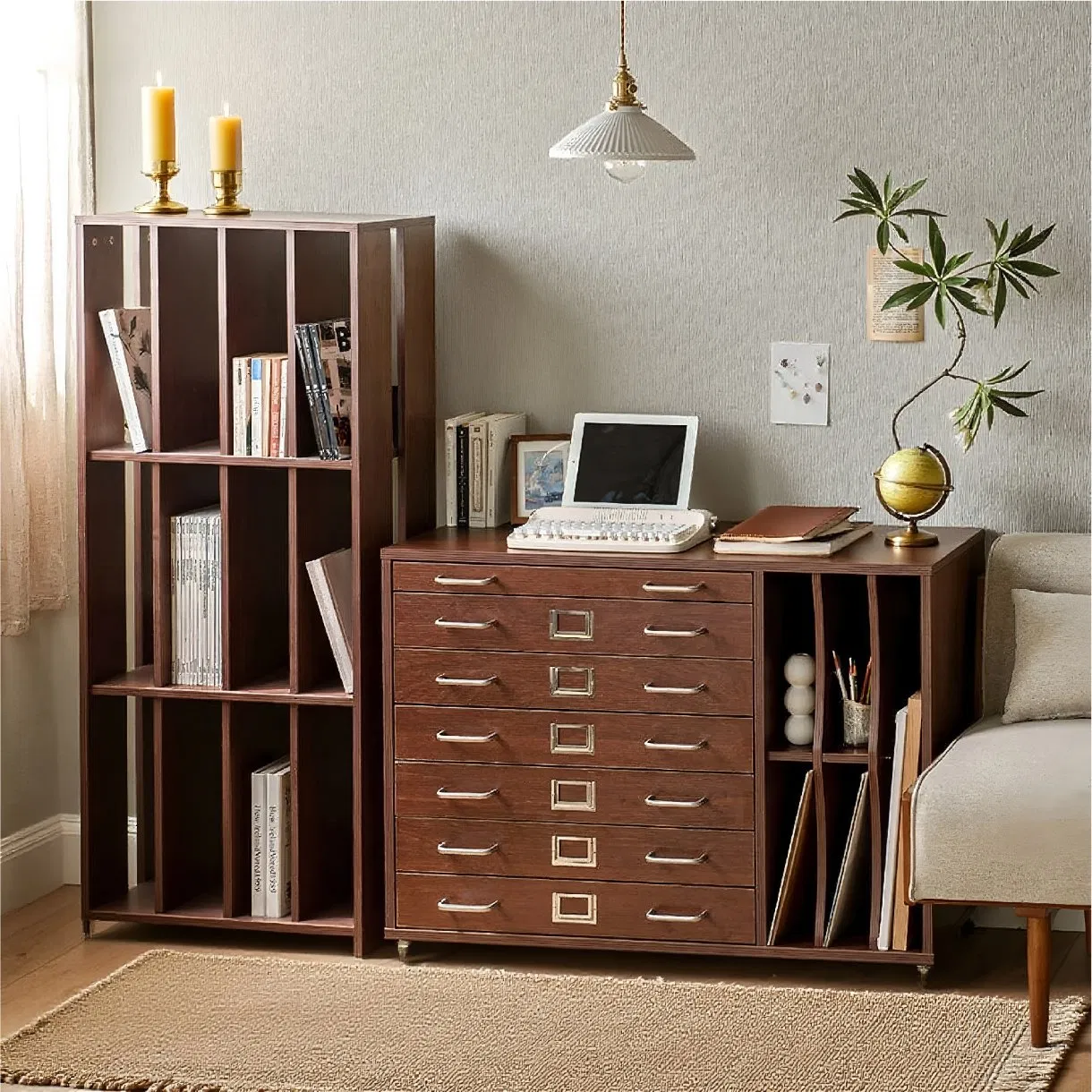 Solid Wood Customized Office Furniture Tall Bookcase