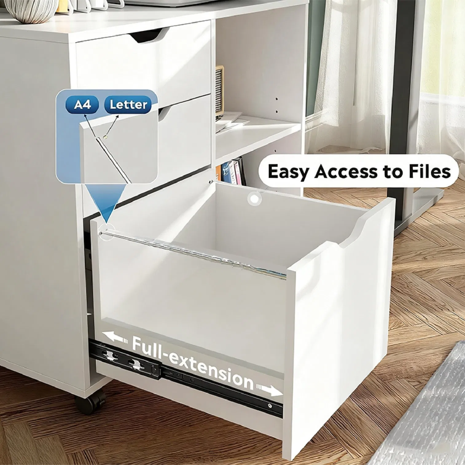 Stylish Wooden Storage Cabinet for Living Room and Office