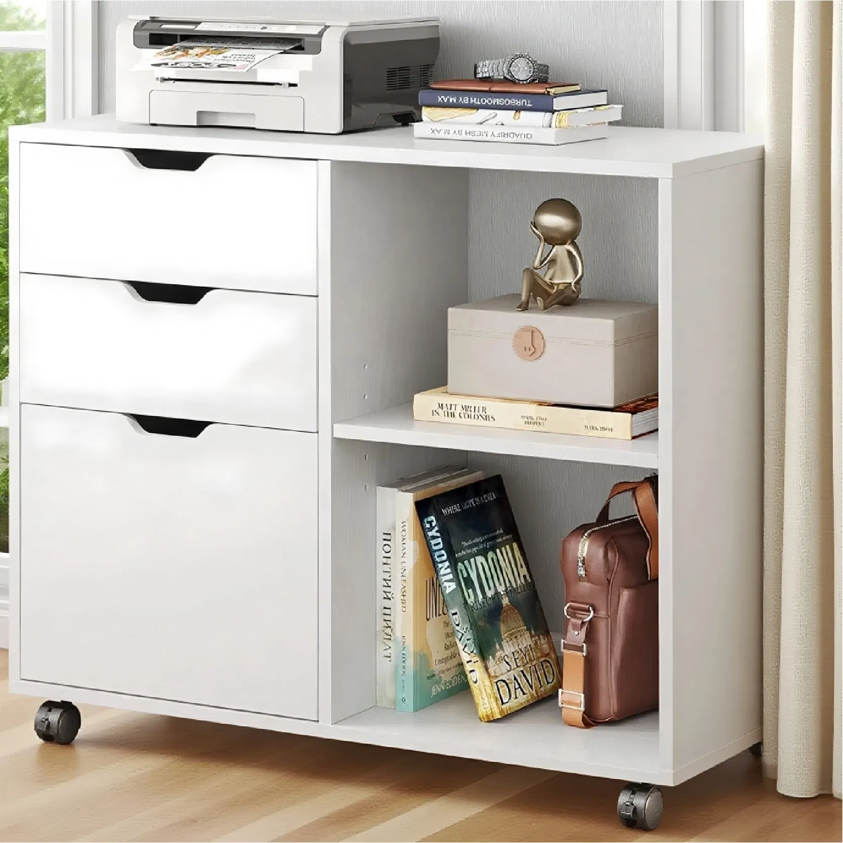 Stylish Wooden Storage Cabinet for Living Room and Office