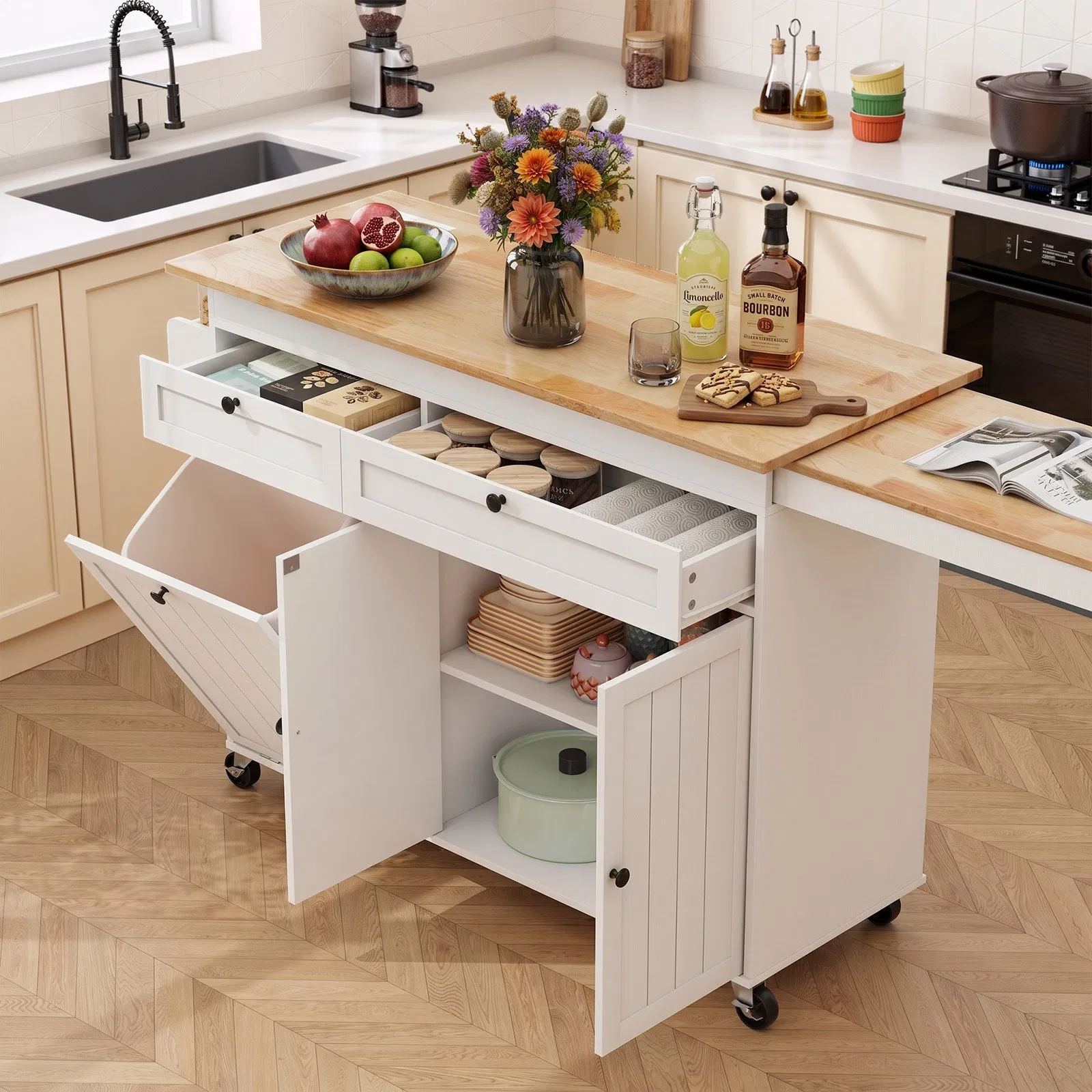 Modern Kitchen Island - 1PCS Custom Color Kitchen Furniture Solution