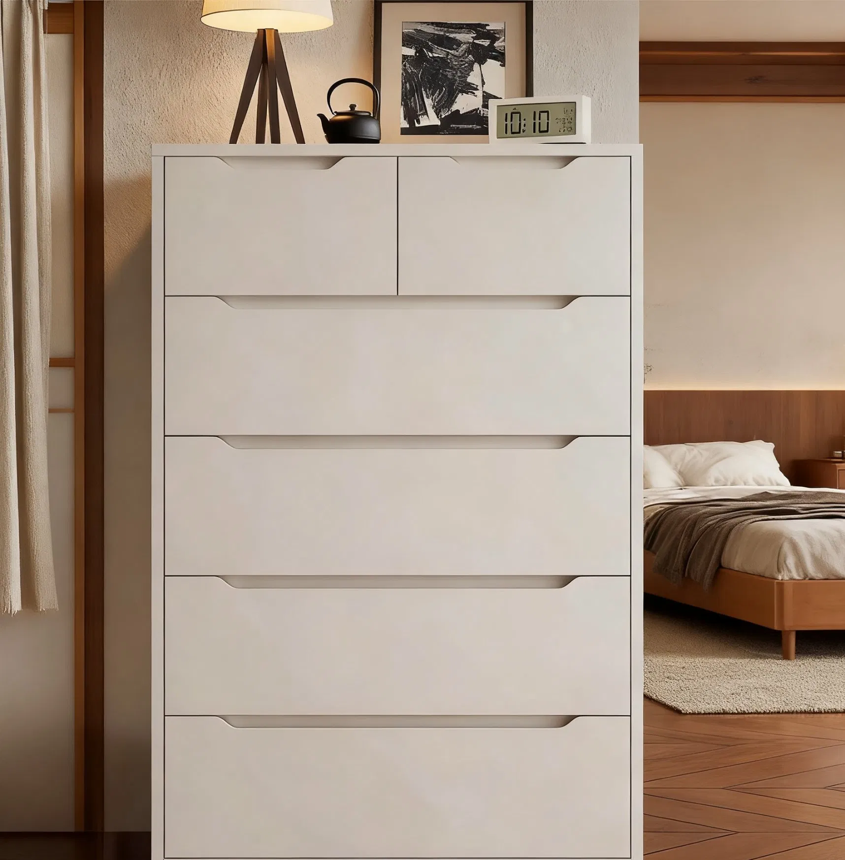 Elegant Designer Wooden Storage Cabinet for Bedroom Organization