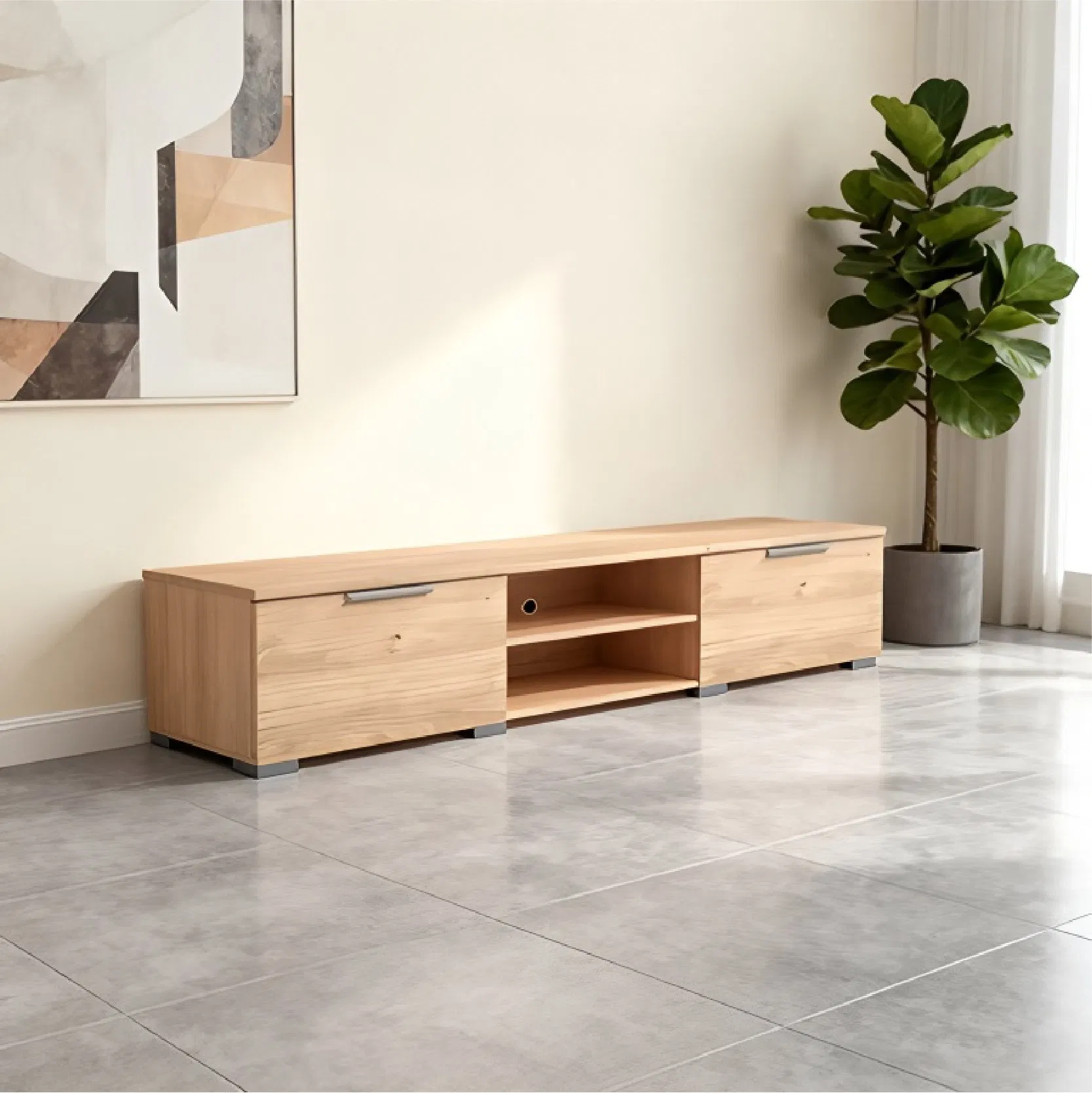 Modern Minimalist Multi-Storage Coffee Table and TV Cabinet