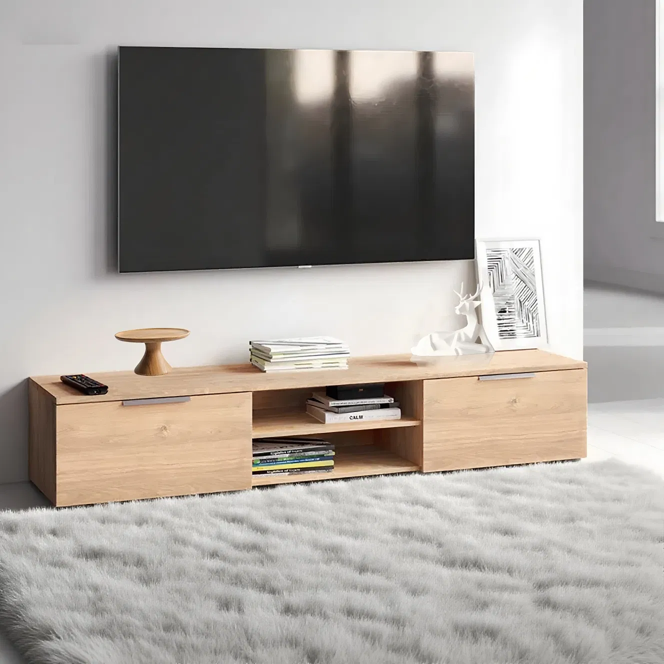 Modern Minimalist Multi-Storage Coffee Table and TV Cabinet