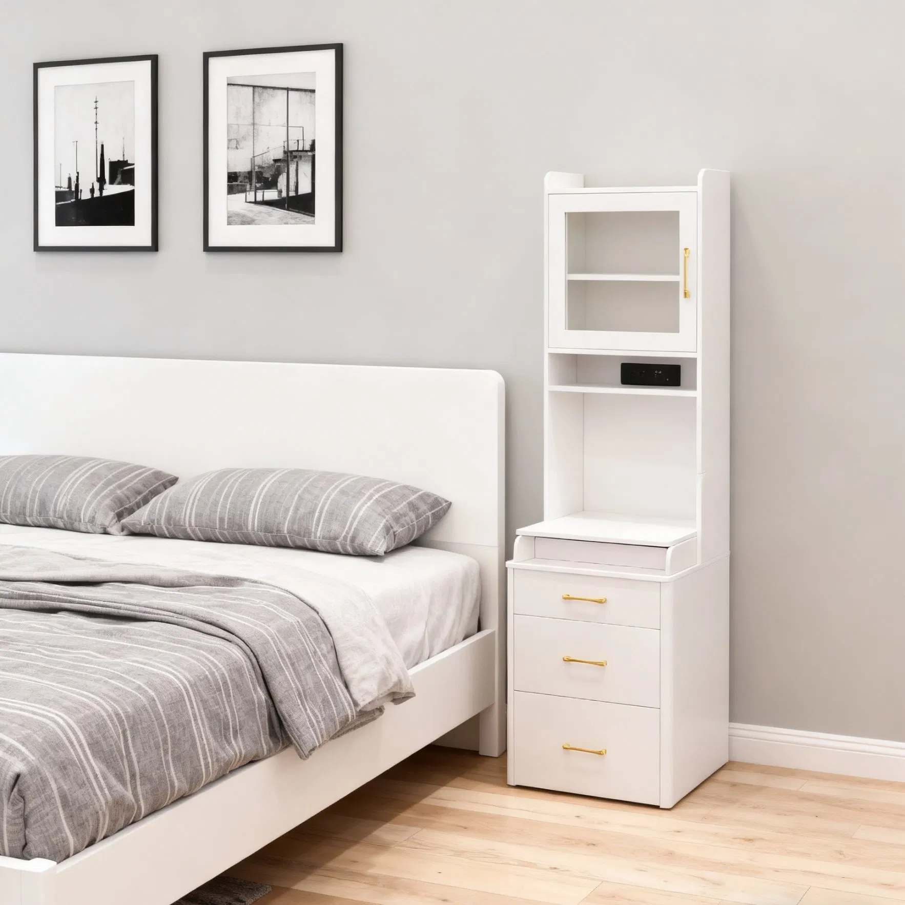 High-Tech Design Multifunctional Smart Bedroom Bedside Table