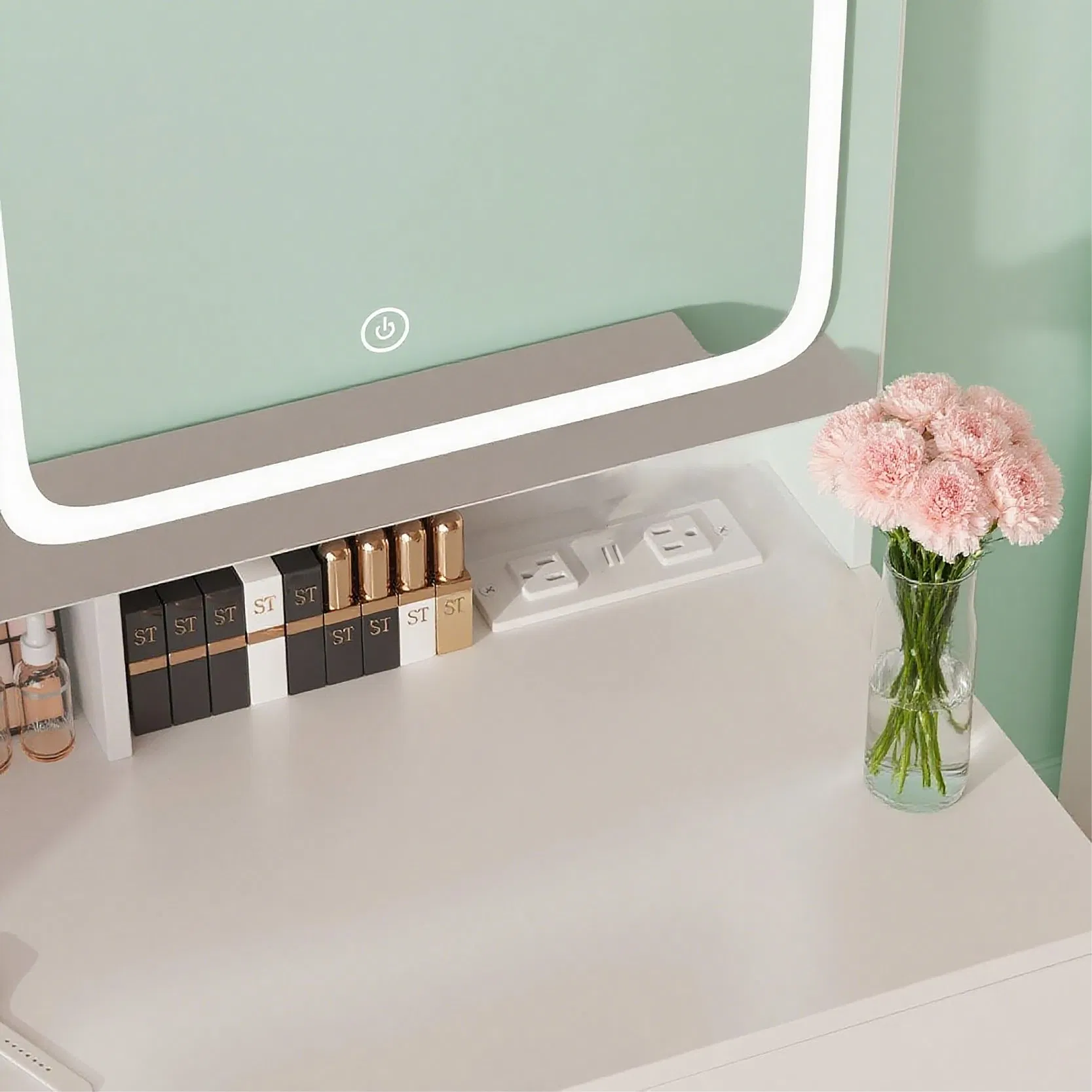 Customizable Bedroom Mirrored Modern Wood Dressing Table with Drawers for Dressing Room