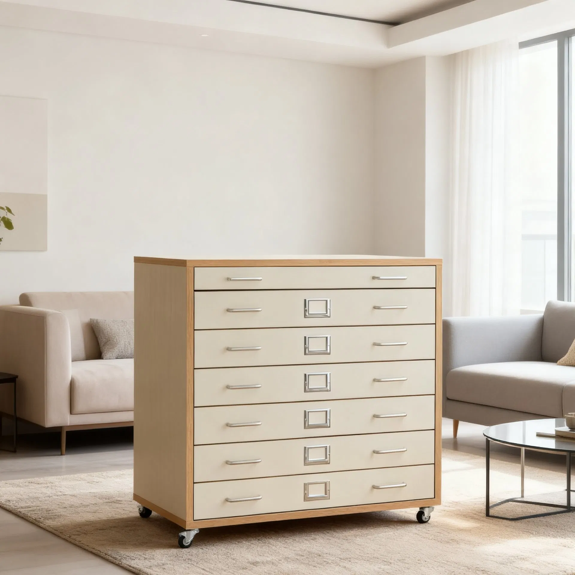 Stylish Log Color Multi-Layer Filing Cabinet for Office Storage