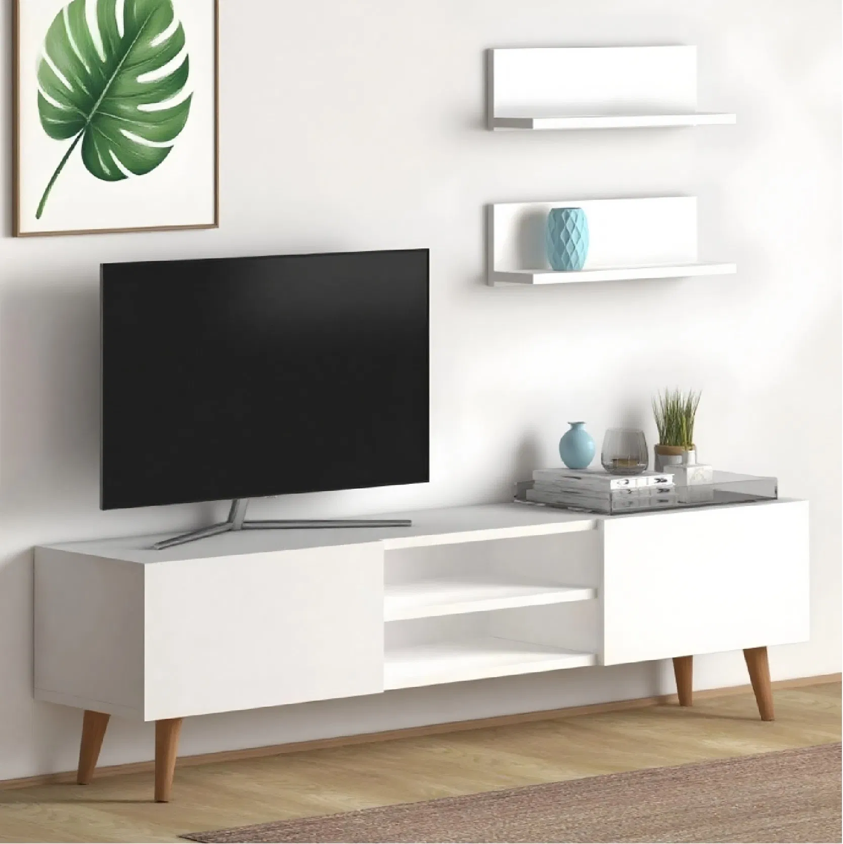 Modern Customizable Minimalist Large Capacity TV Storage Cabinet